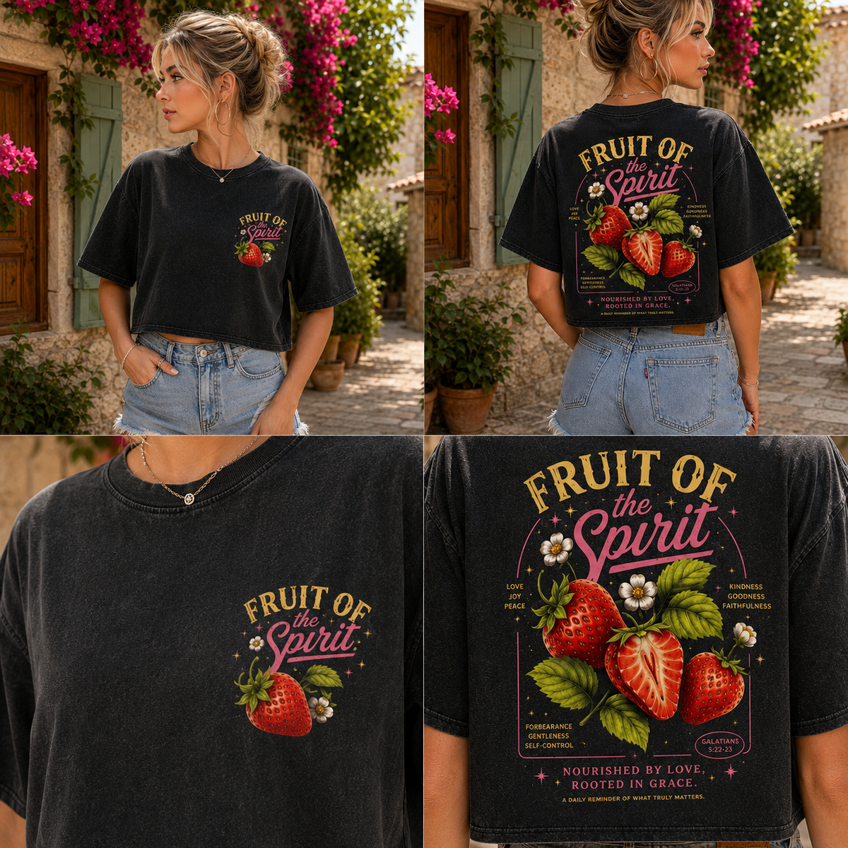 Fruit of the Spirit – Vintage Strawberry Crop Tee