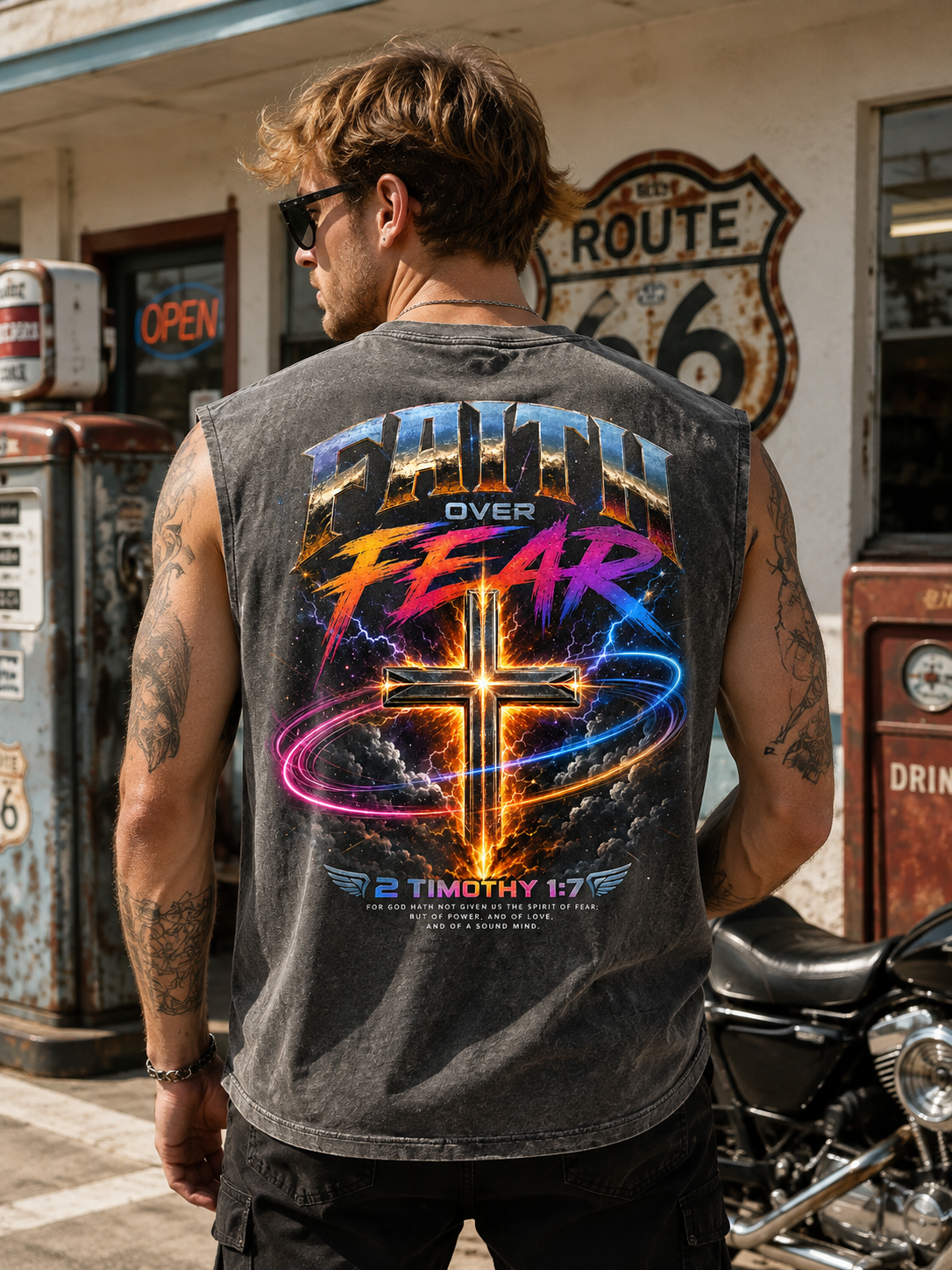 Faith Over Fear Vintage Washed Tank