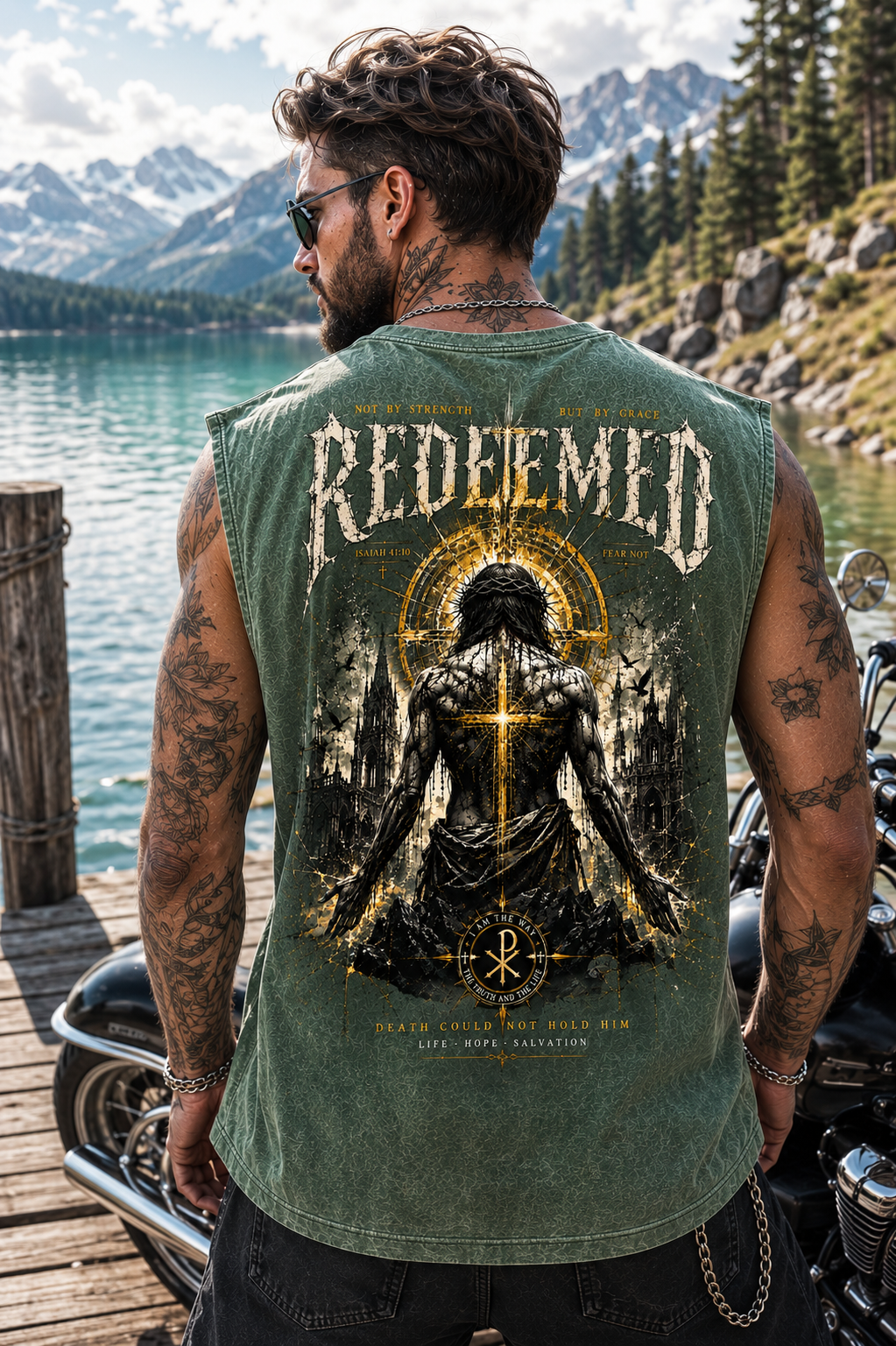REDEEMED Washed Black Vintage Graphic Tank Top