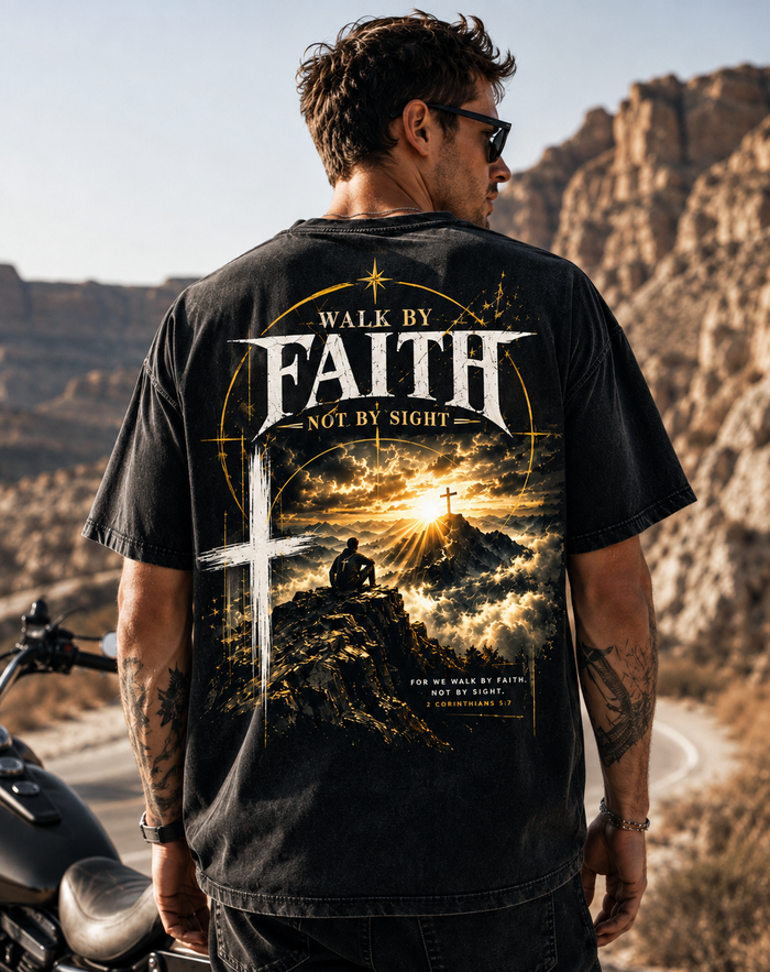 Walk By Faith Vintage Graphic T-Shirt
