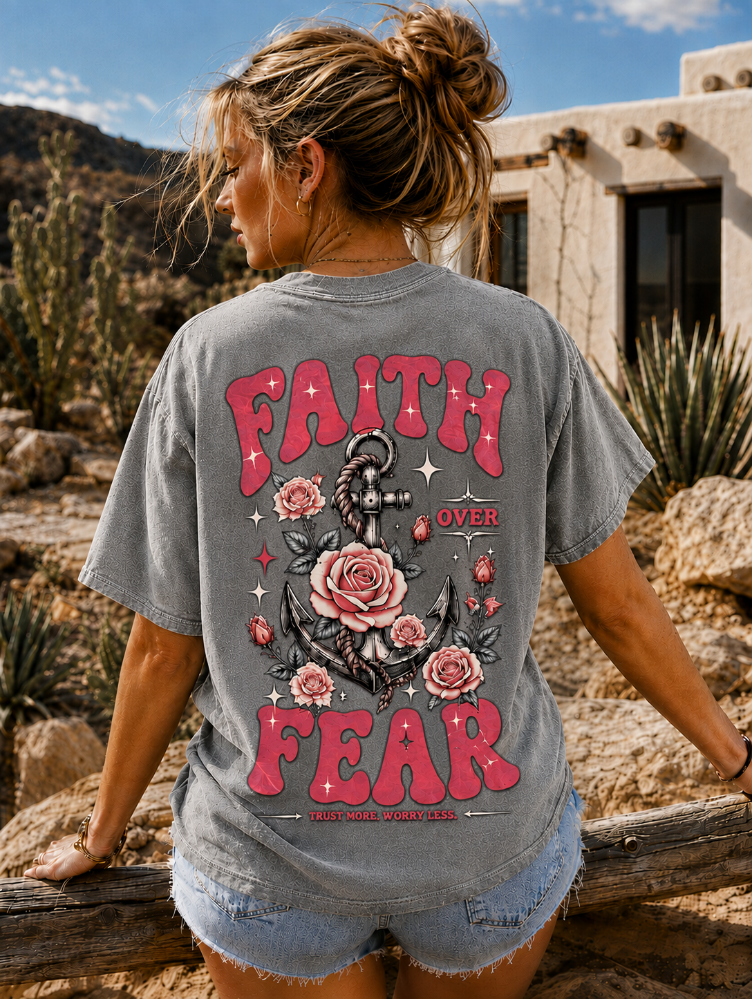 Faith Over Fear Vintage Washed T-Shirt