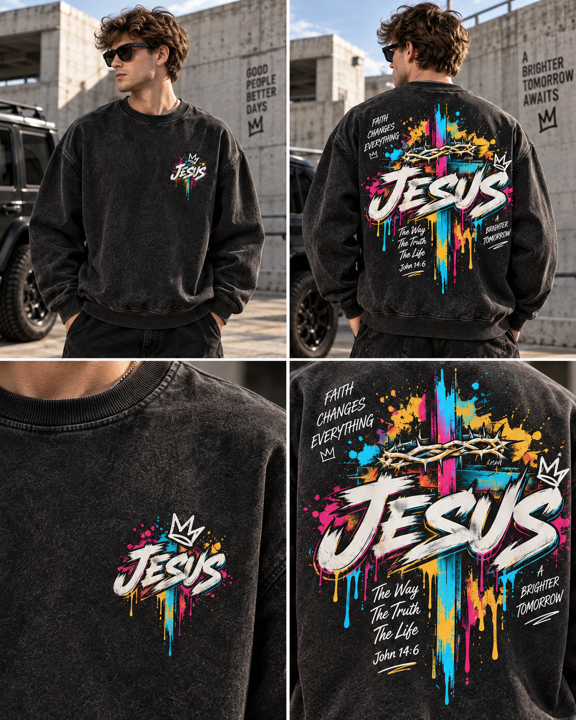 Jesus Faith Vintage Washed Sweatshirt