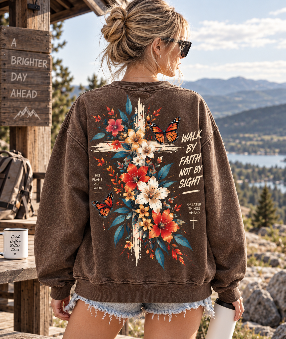 Walk by Faith Floral Sweatshirt