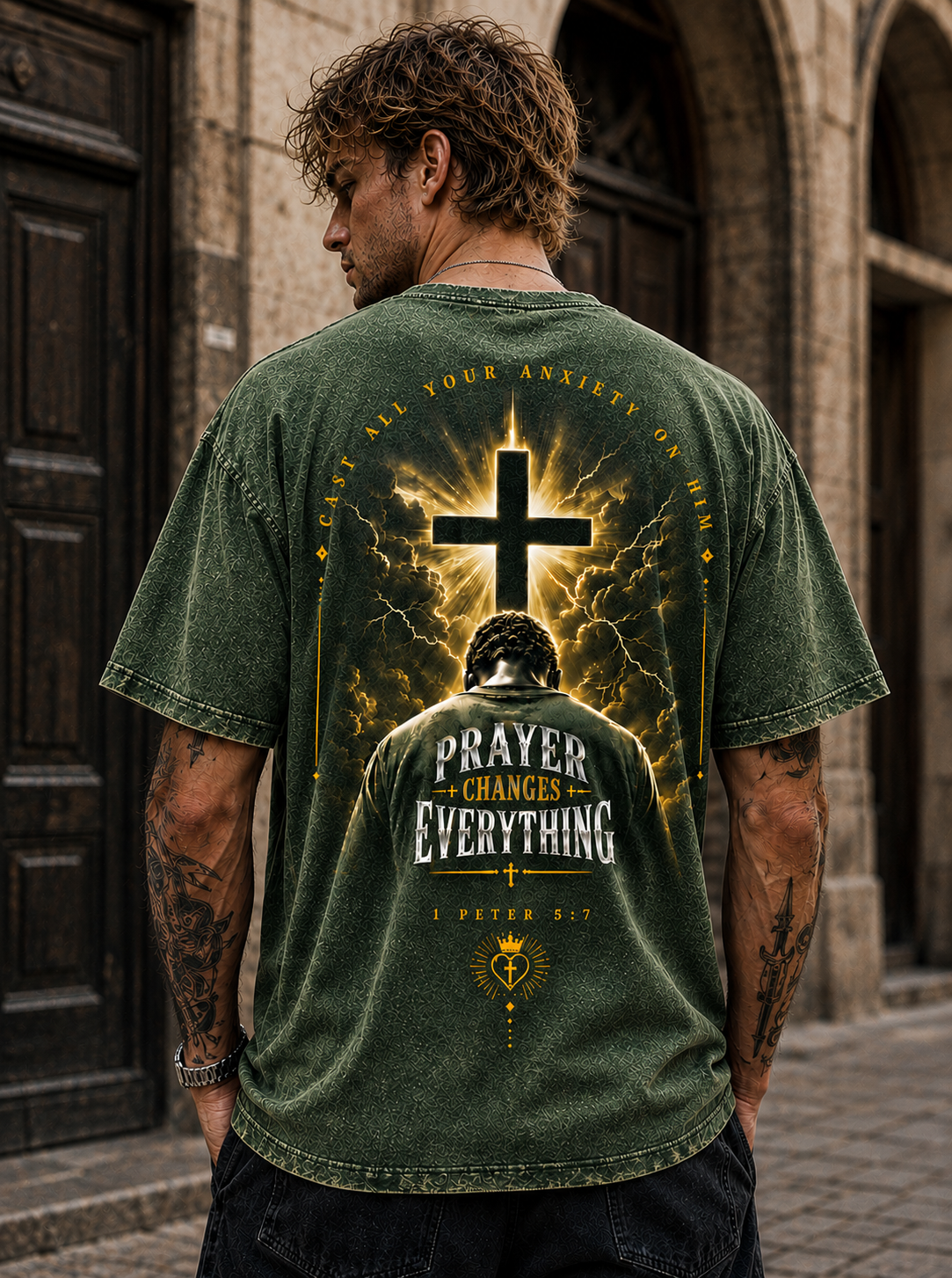 Prayer Changes Everything – Christian Cross T-Shirt