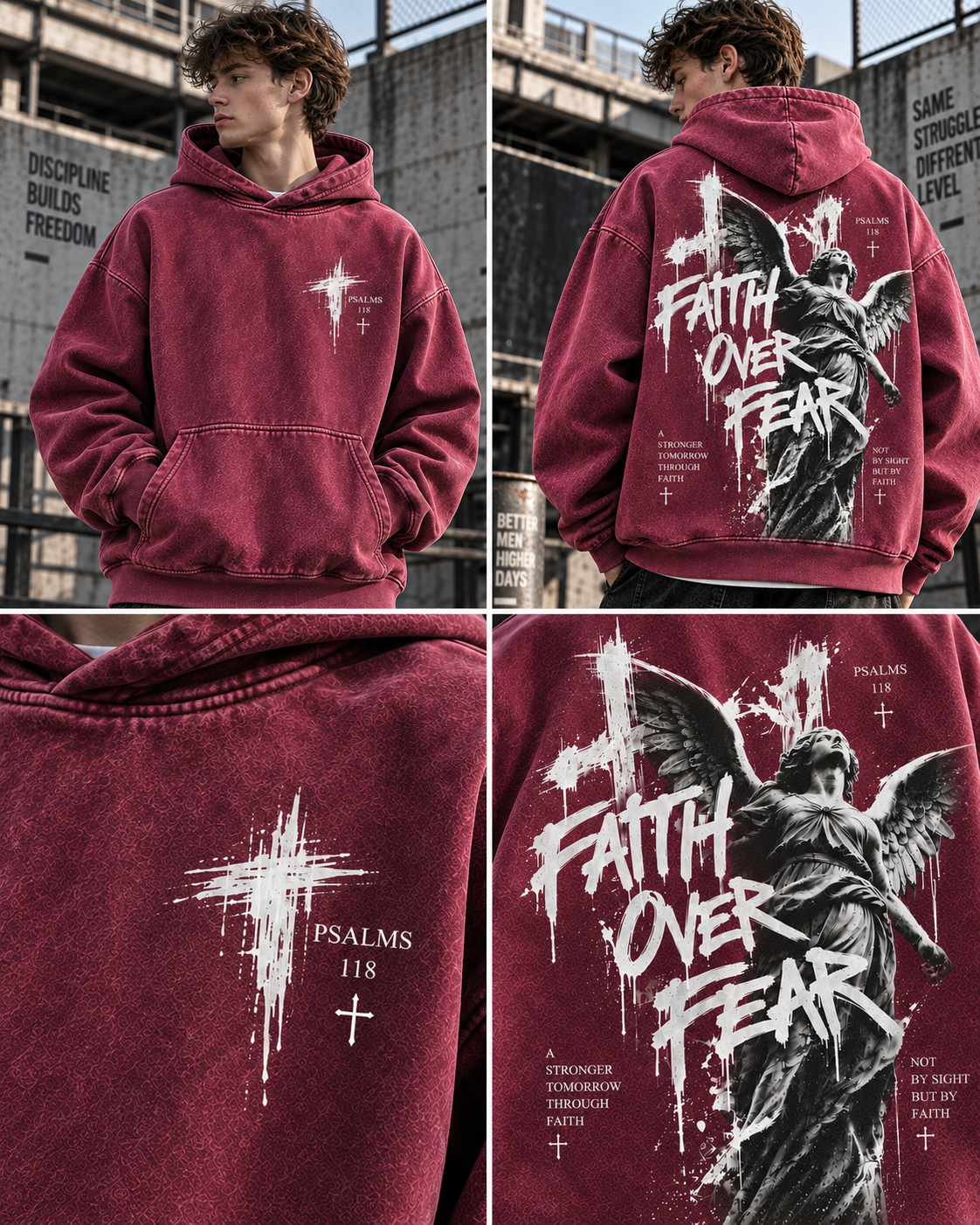 Faith Over Fear – Vintage Washed Hoodie