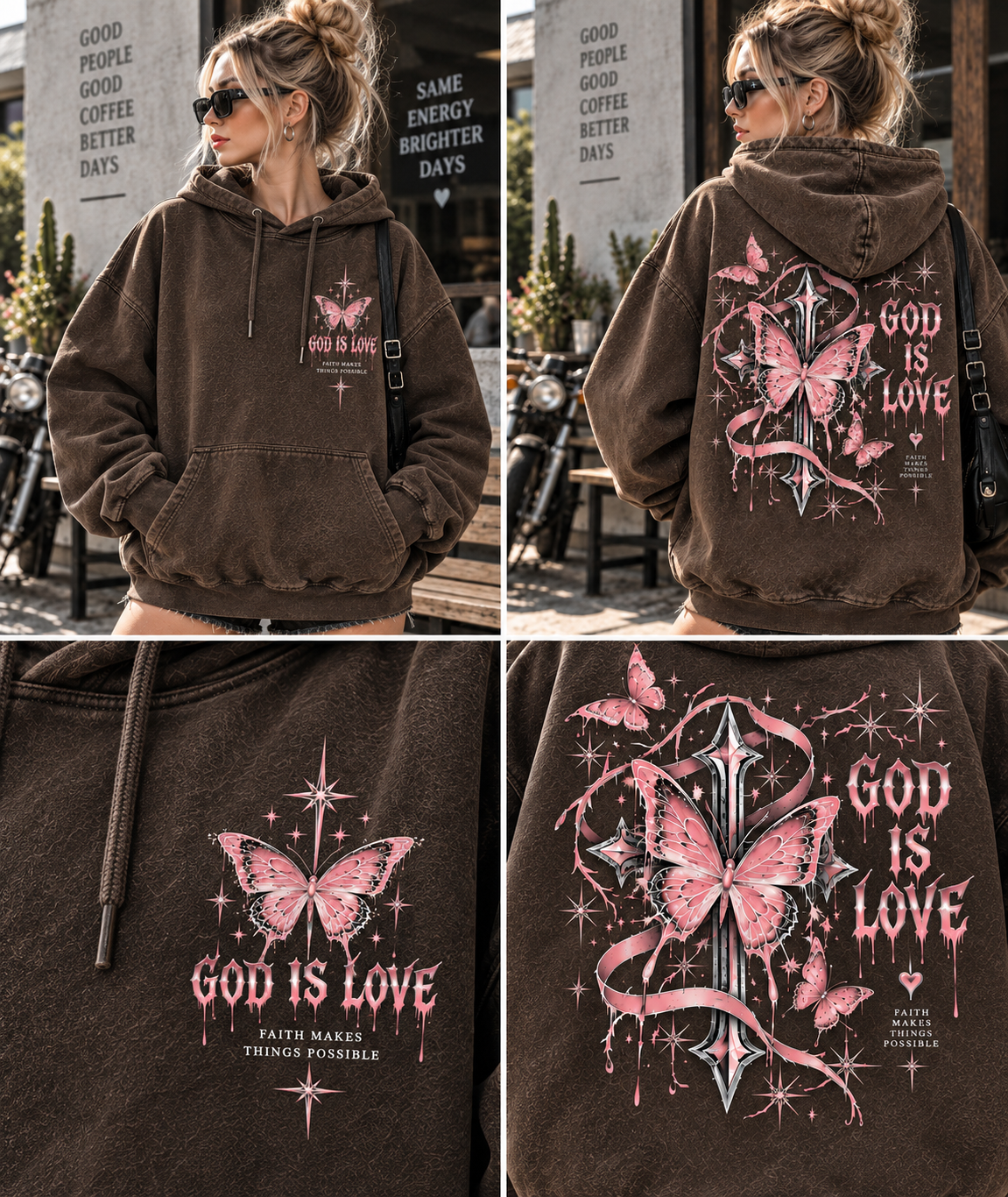 Vintage Butterfly “God Is Love” Hoodie