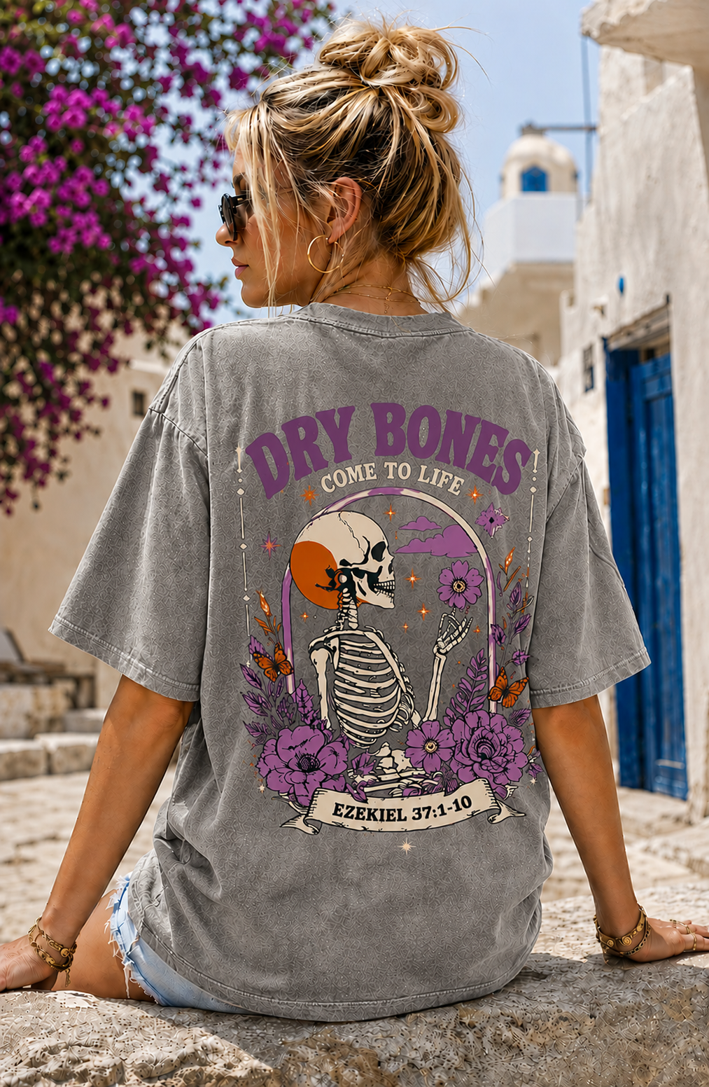 Washed Vintage “Dry Bones” Graphic Tee