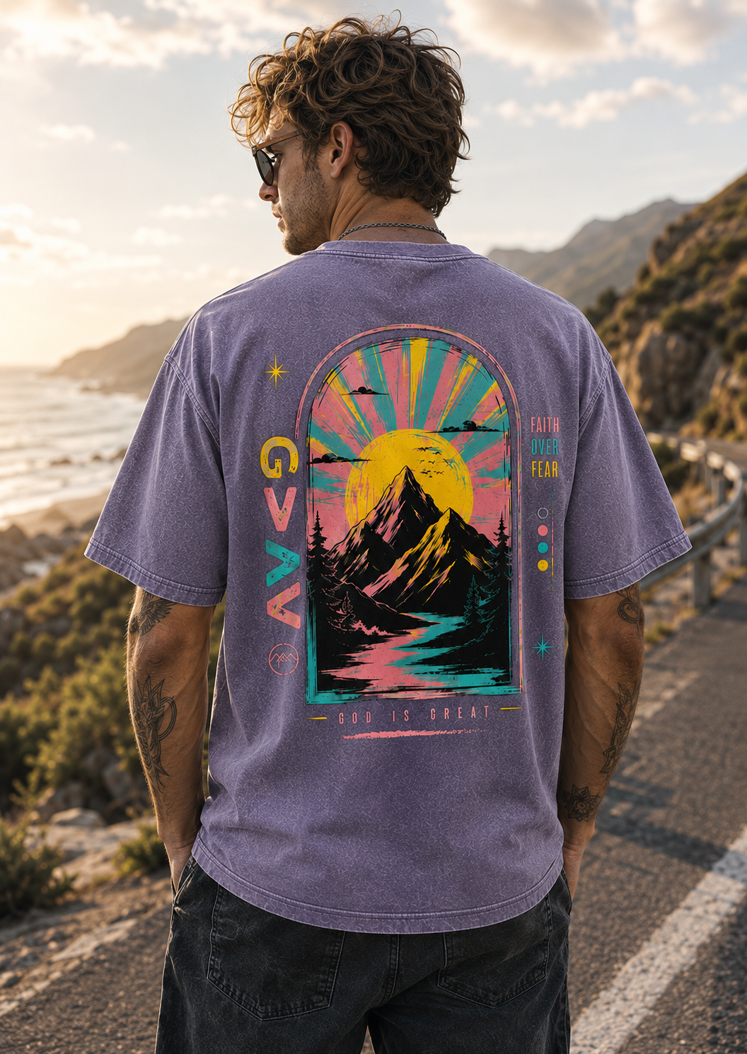 Retro Mountain Faith Graphic Tee