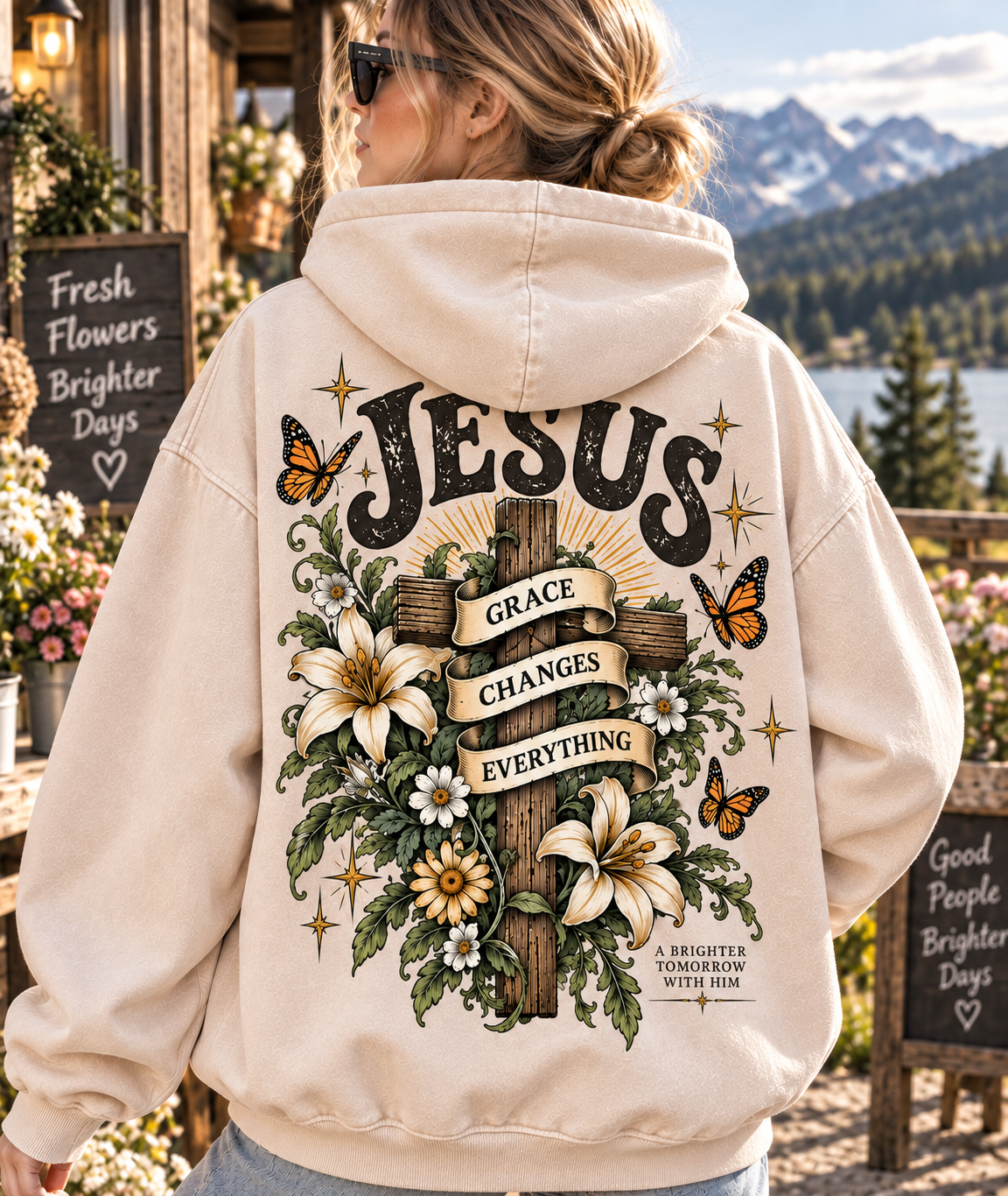 Jesus Grace Changes Everything – Vintage Christian Hoodie