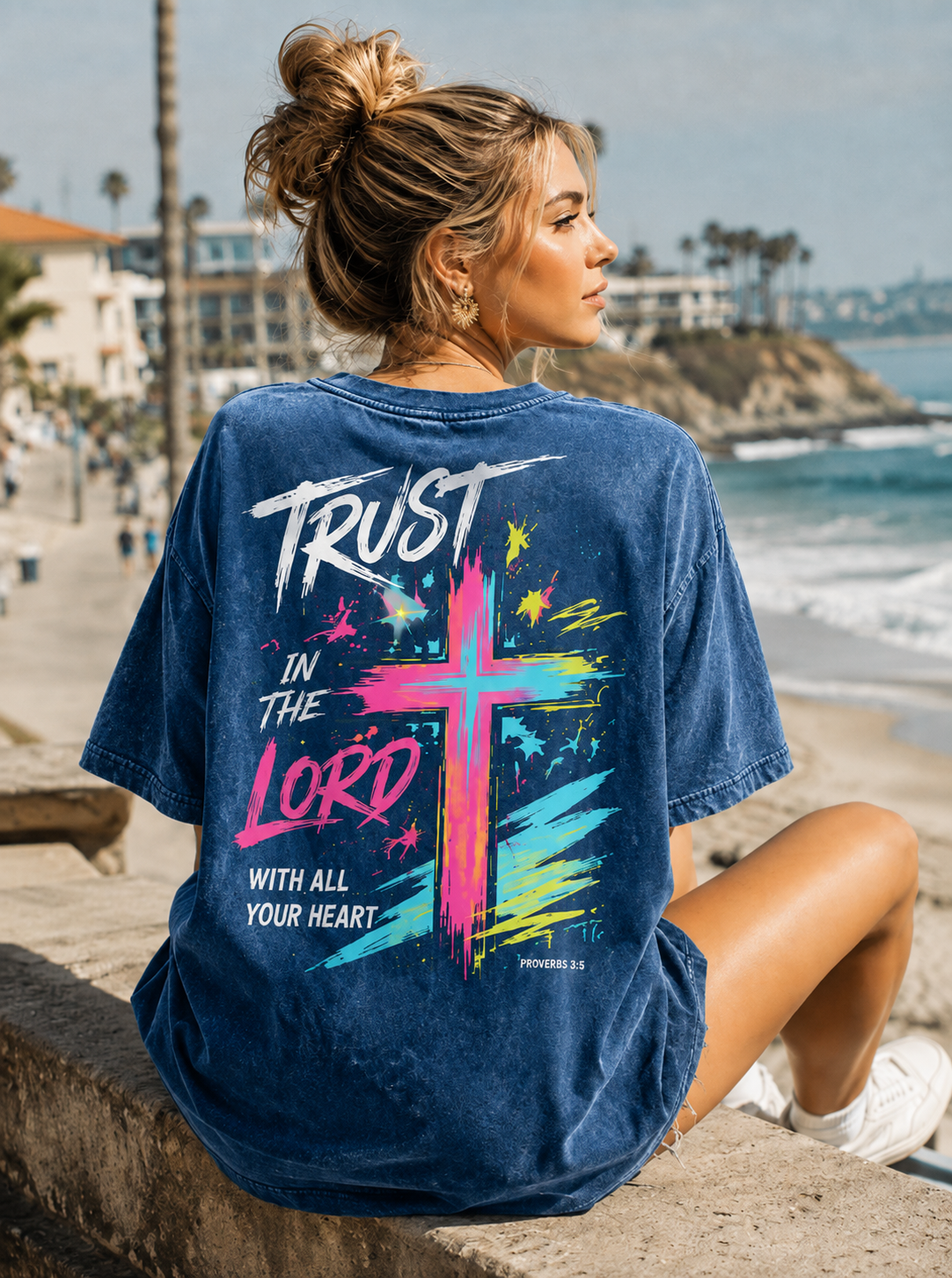 Trust in the Lord Graphic Tee – Vintage Washed Black