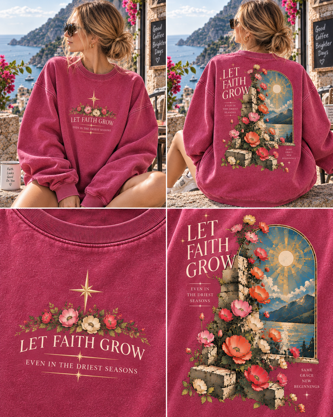 Let Faith Grow – Vintage Floral Sweatshirt