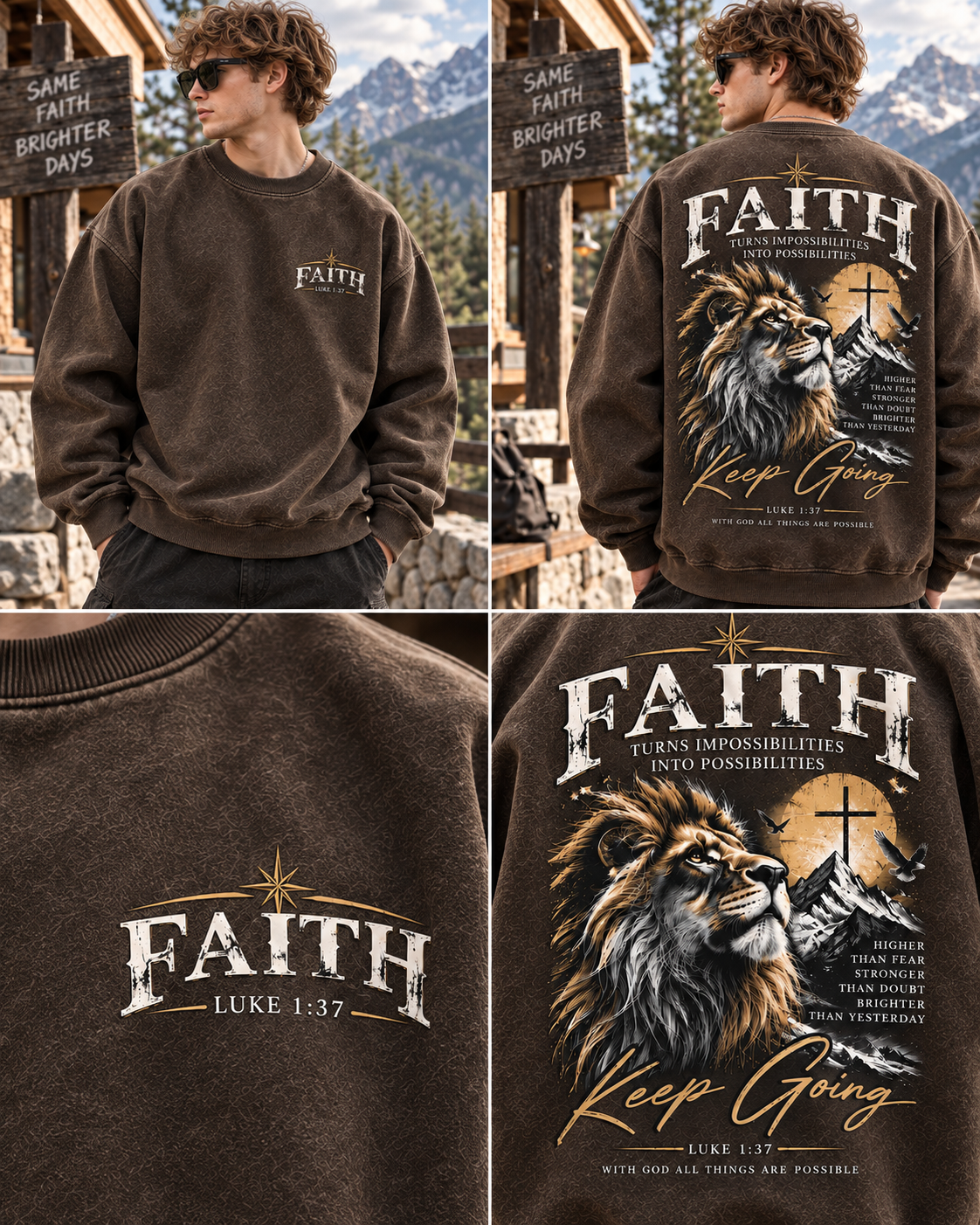 Faith Lion Vintage Sweatshirt