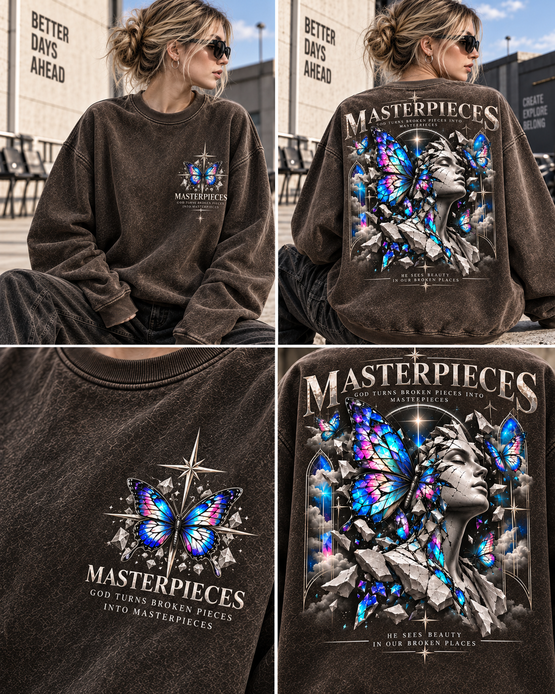 Masterpieces Butterfly Vintage Sweatshirt