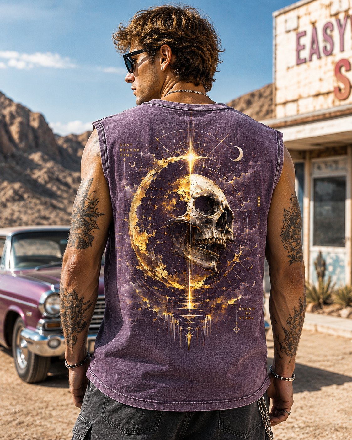 Cosmic Skull Wash Tee — Vintage Streetwear