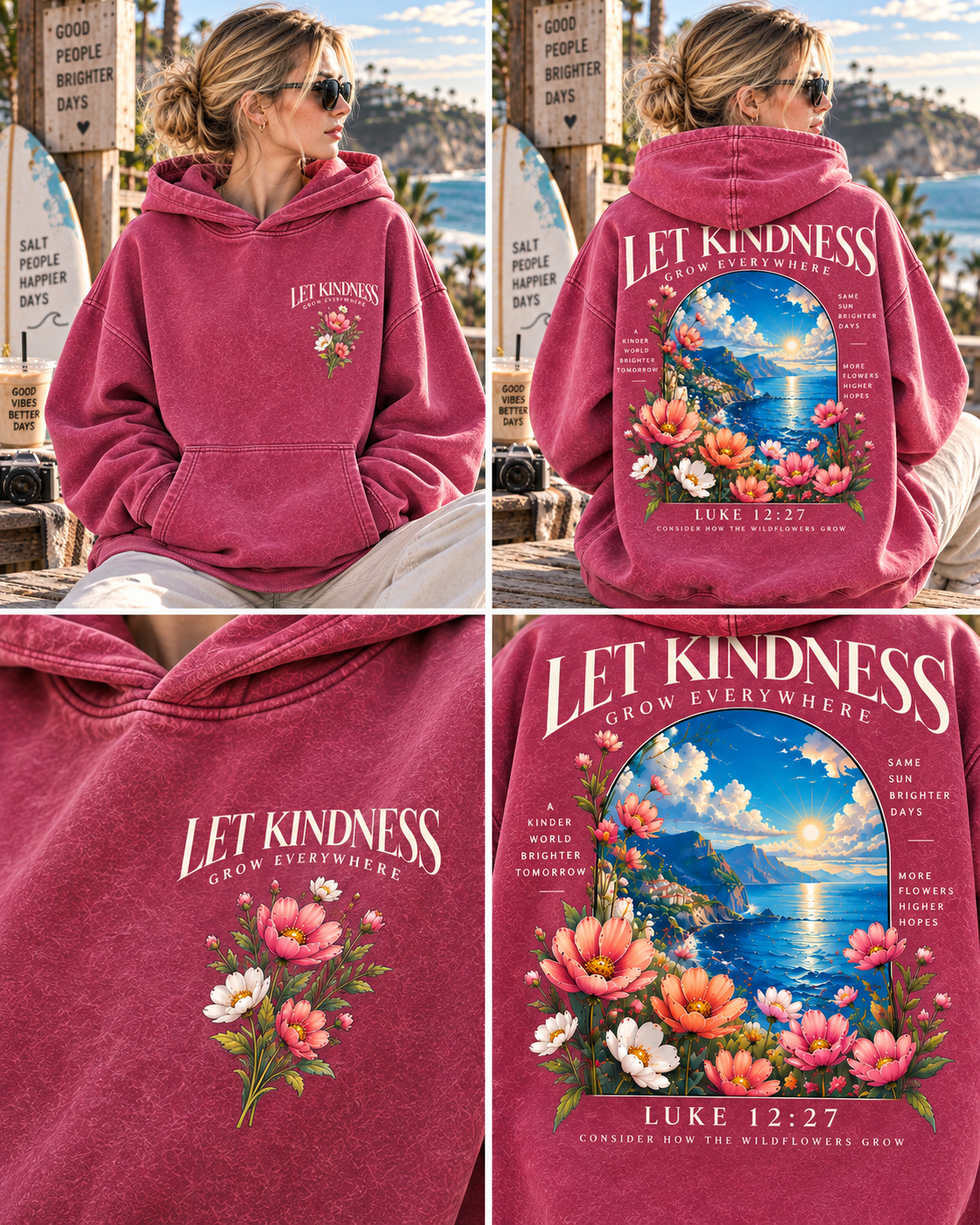 LET KINDNESS GROW Hoodie – Vintage Floral