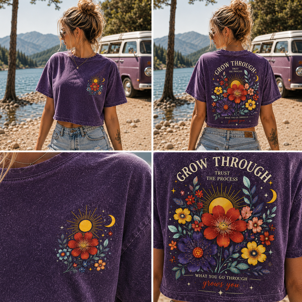 Grow Through Floral Crop Top