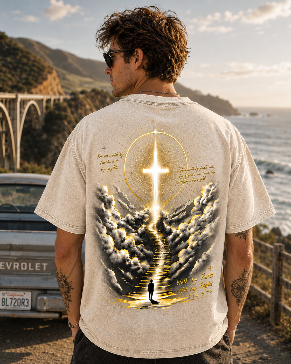 Walk by Faith Graphic Tee – Vintage Washed T-Shirt