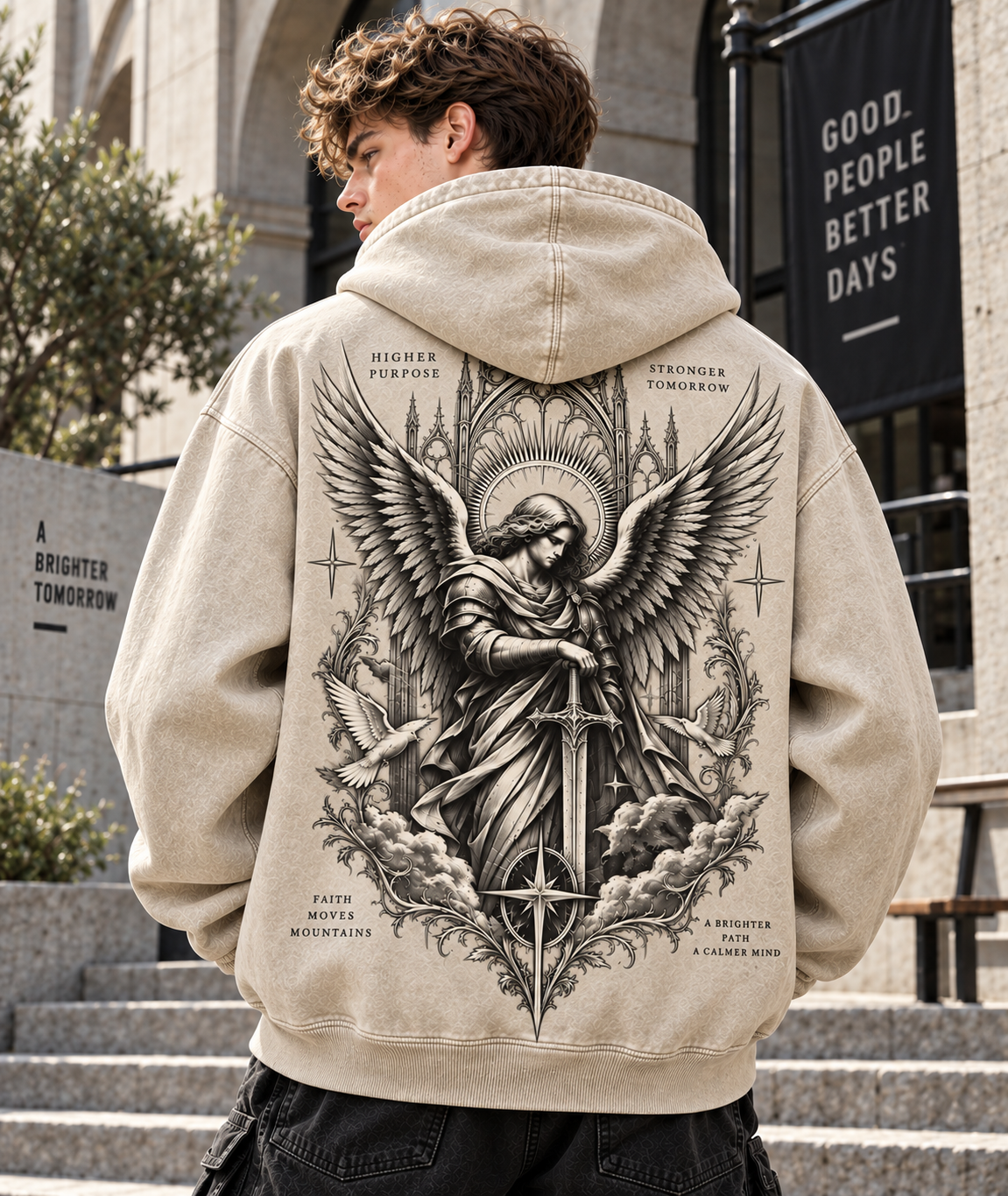 Faith Angel Vintage Hoodie – Faith Moves Mountains