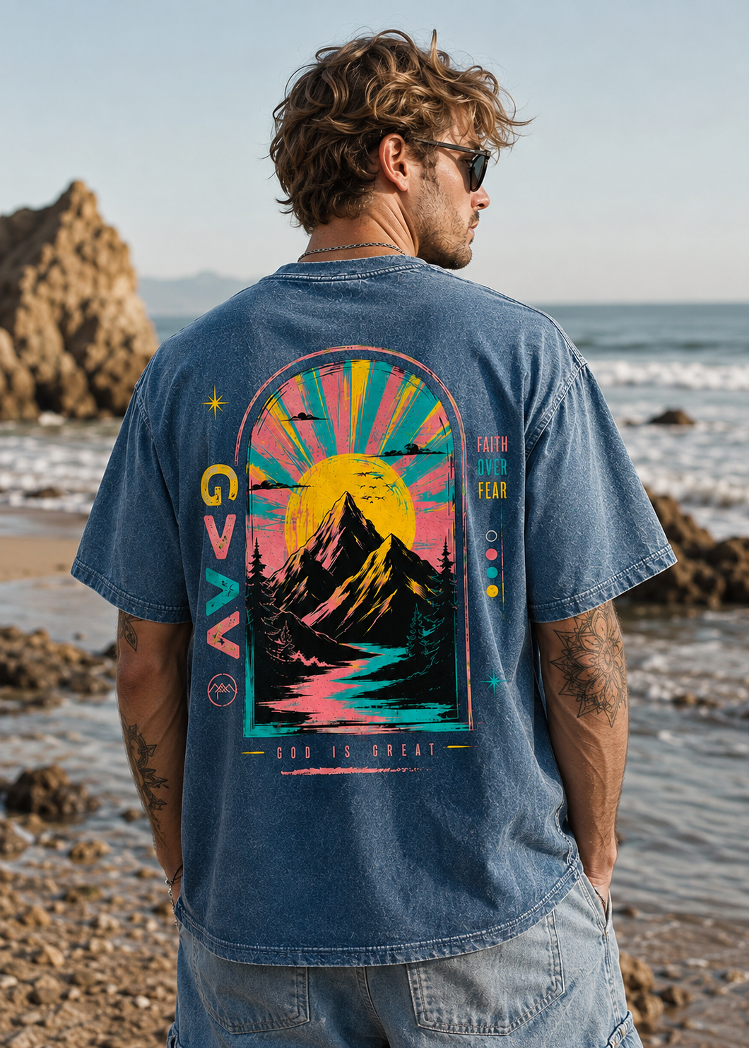 Retro Mountain Faith Graphic Tee