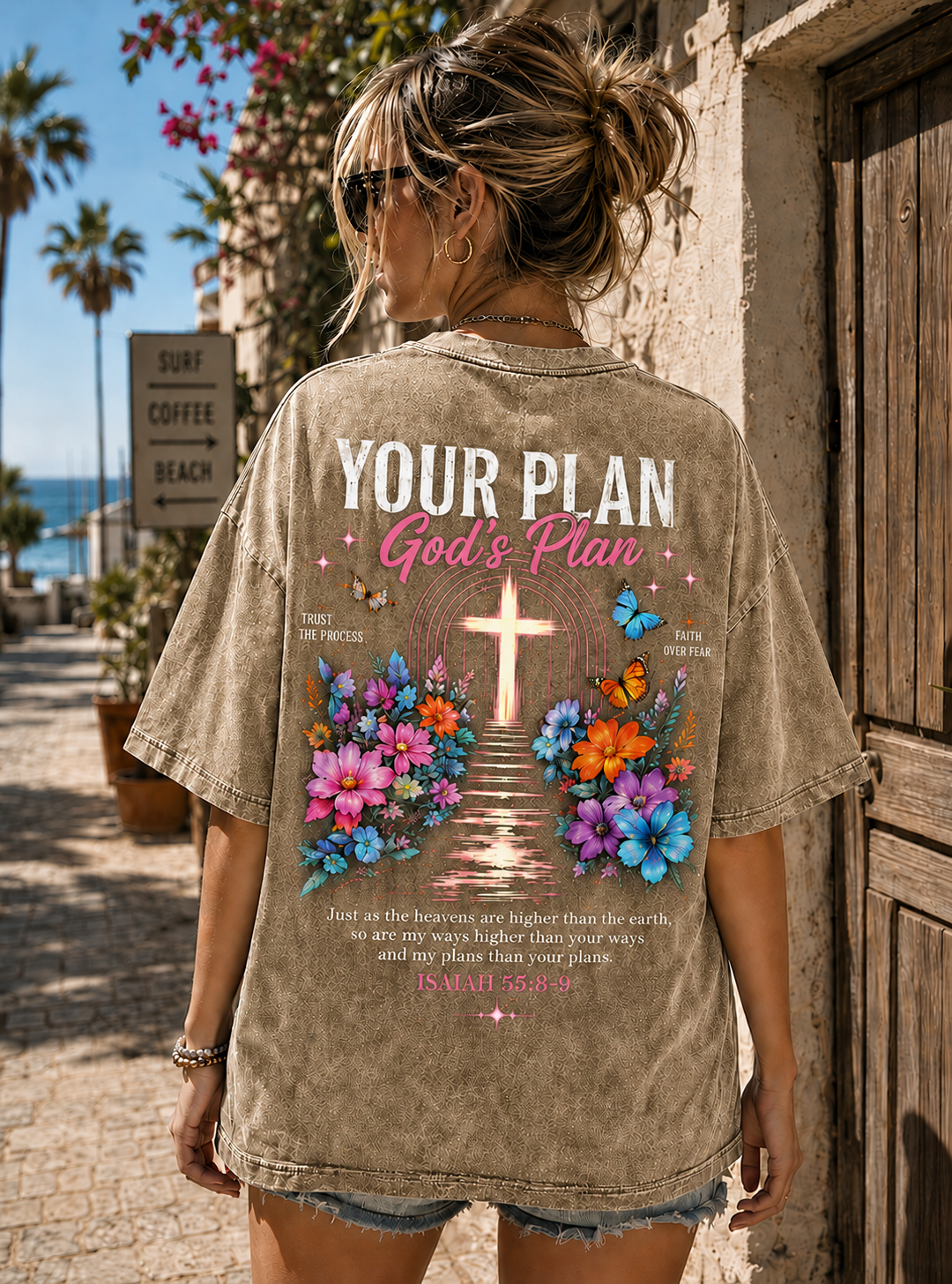God’s Plan Vintage Graphic Tee – Faith & Cross