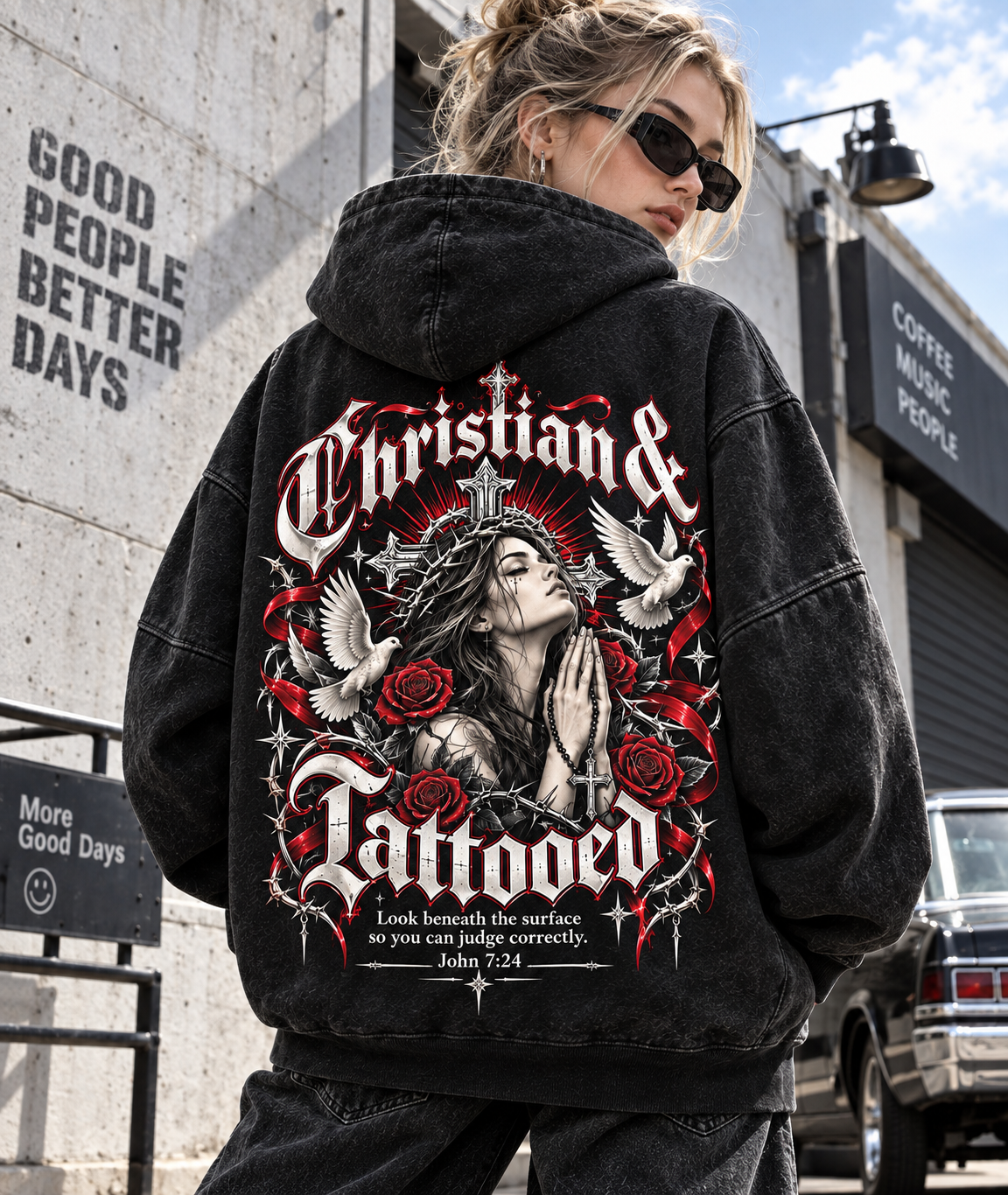 Christian & Tattooed – Vintage Gothic Hoodie