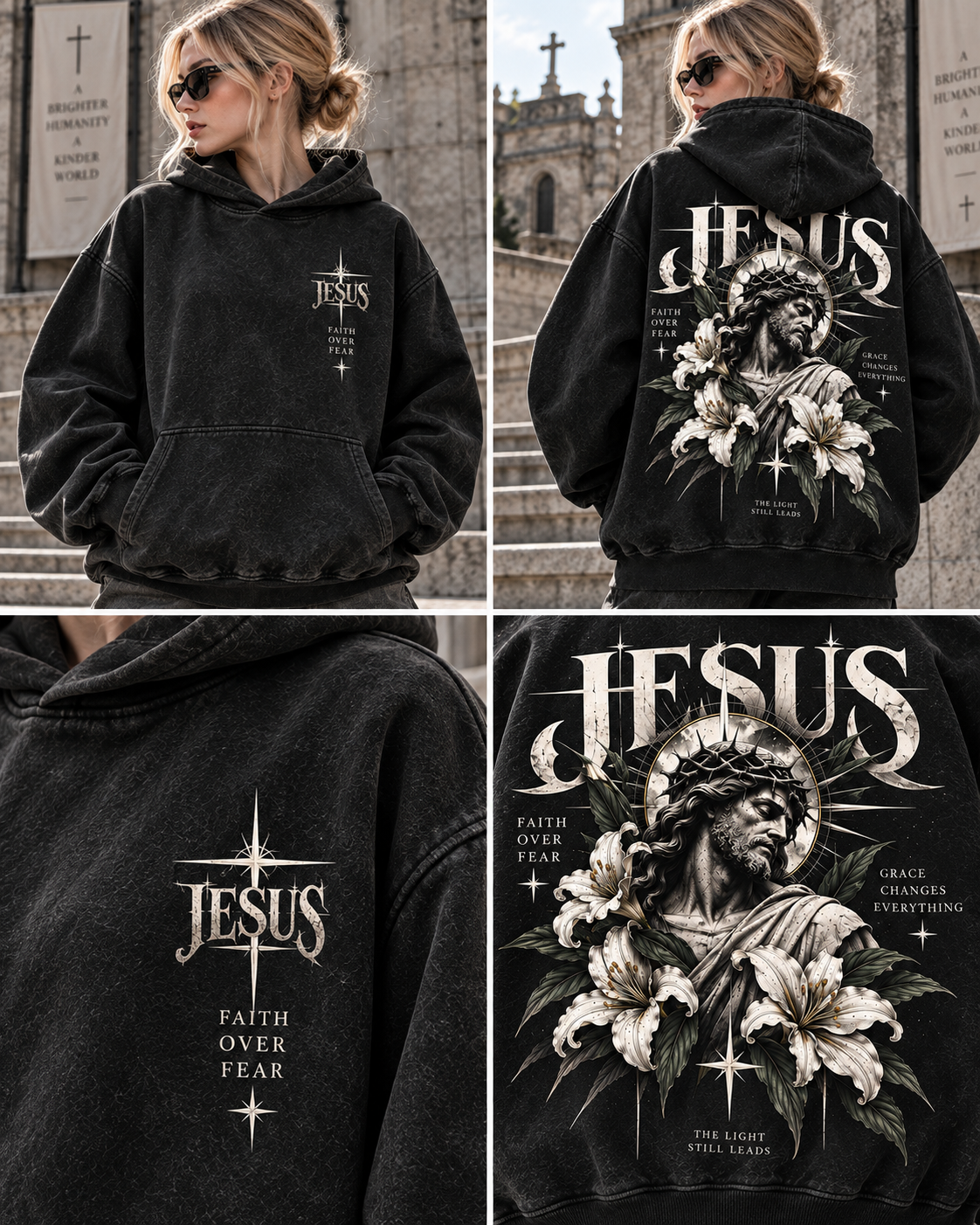 JESUS Faith Over Fear Vintage Hoodie