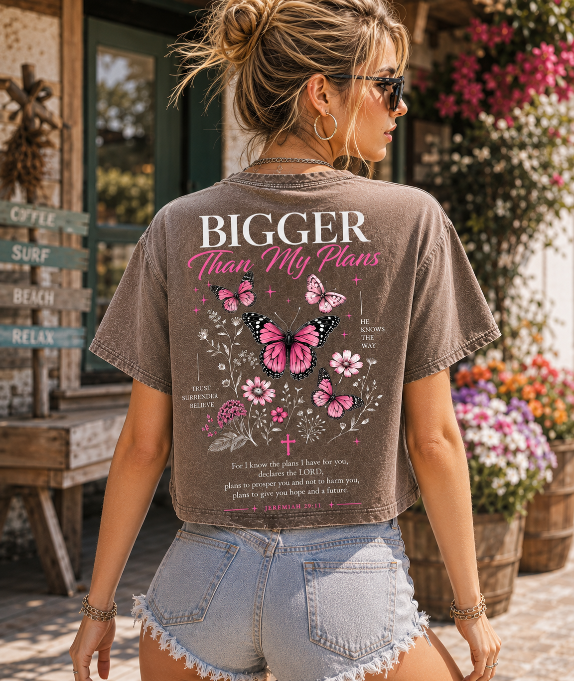 Bigger Than My Plans Butterfly Crop Top
