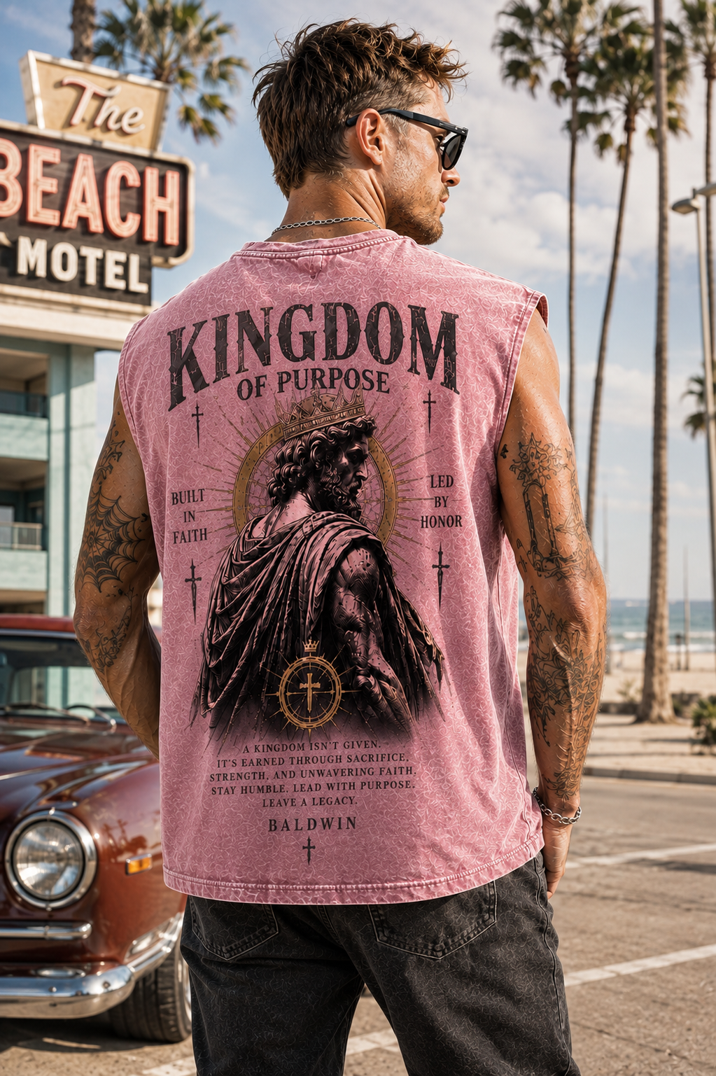 Washed Black Kingdom Muscle Tee