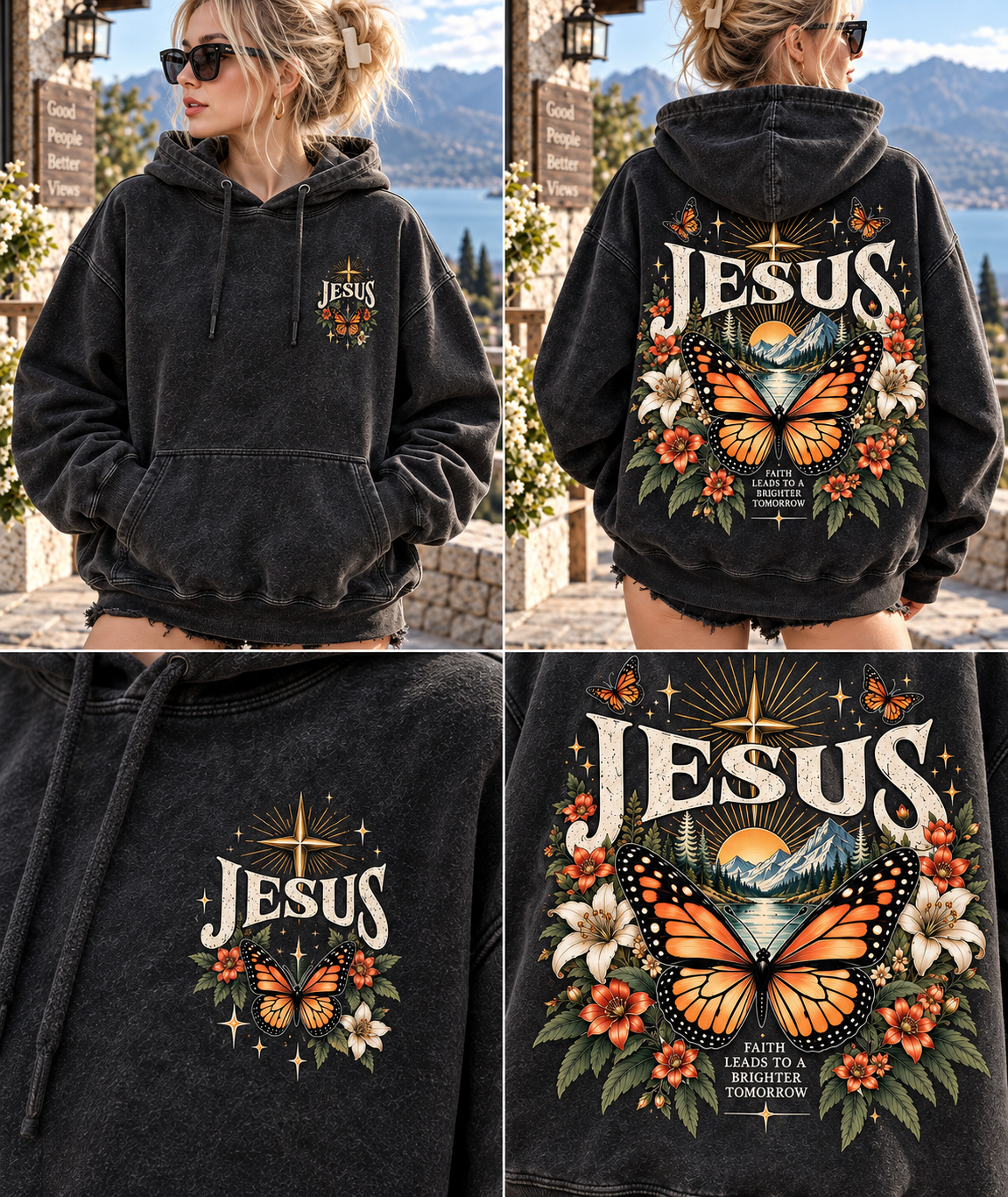 Vintage Faith Butterfly Hoodie 🦋
