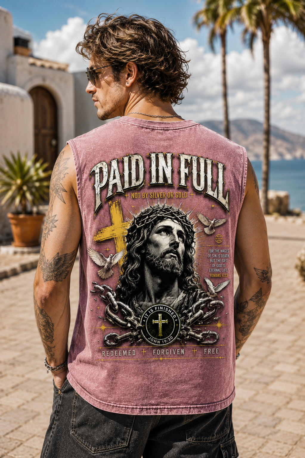 PAID IN FULL – Washed Black Christian Tank Top