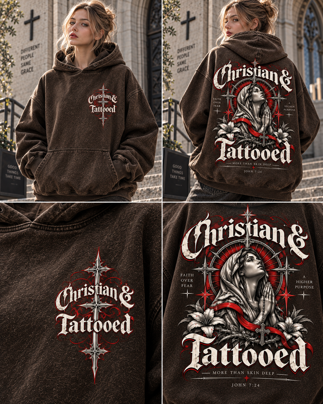 Christian & Tattooed – Vintage Faith Hoodie