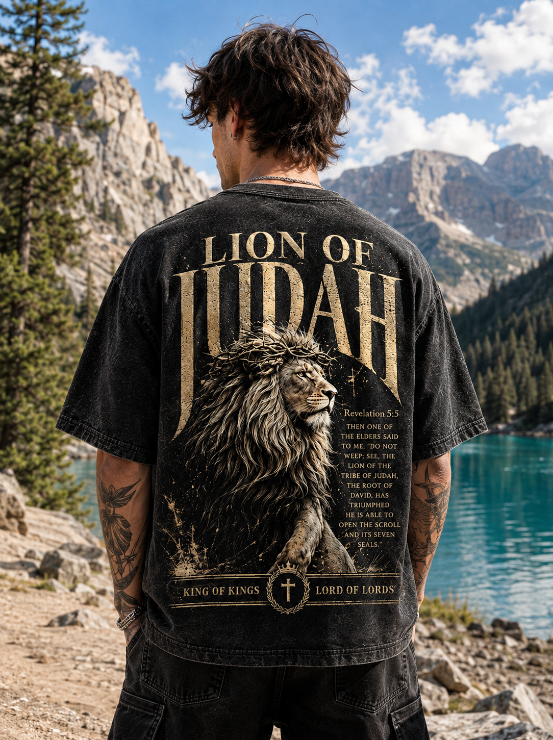 Lion of Judah – Vintage Olive Tee