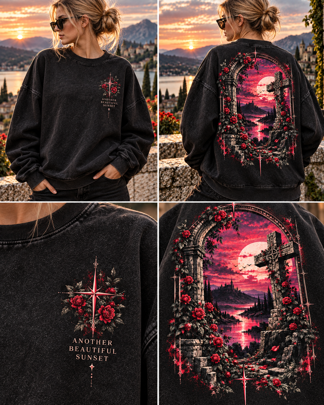 Gothic Rose Sunset Sweatshirt
