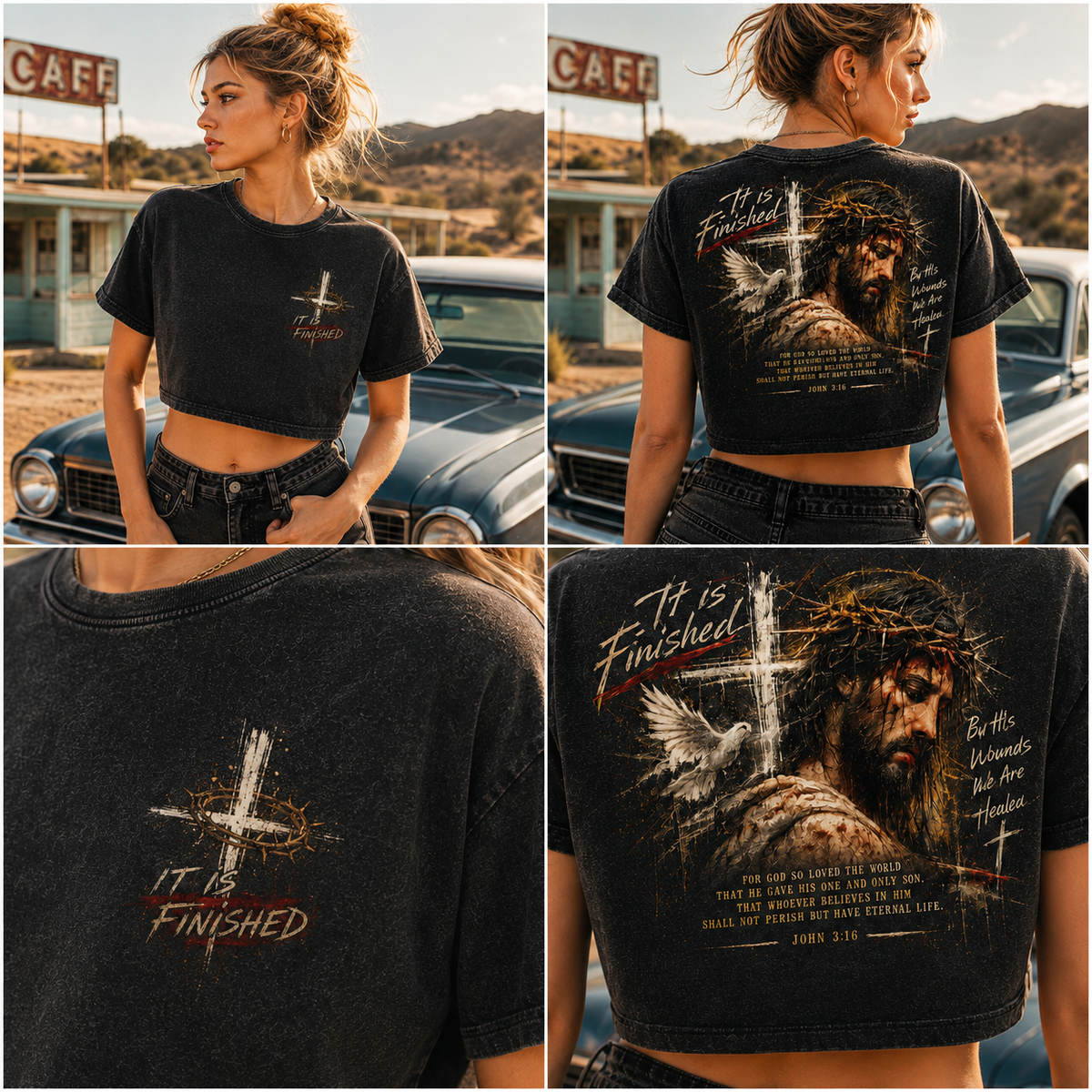 It Is Finished – Vintage Faith Crop Top