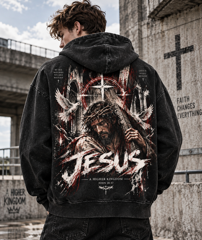 Jesus Higher Kingdom Vintage Hoodie