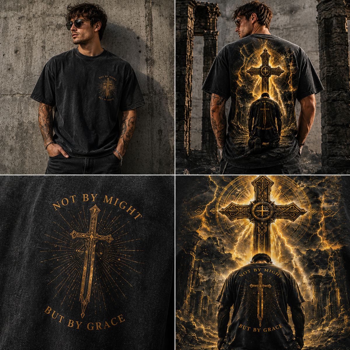 Christian Cross Vintage T-Shirt – Faith Graphic Tee