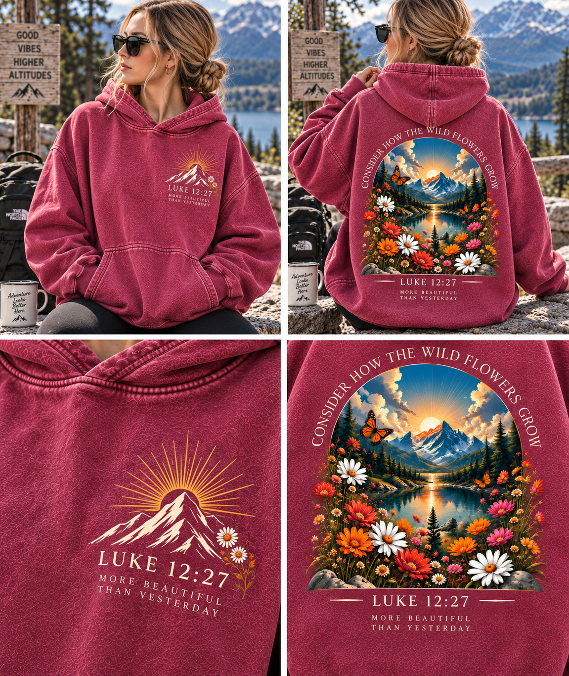 Wildflower Luke 12:27 Hoodie