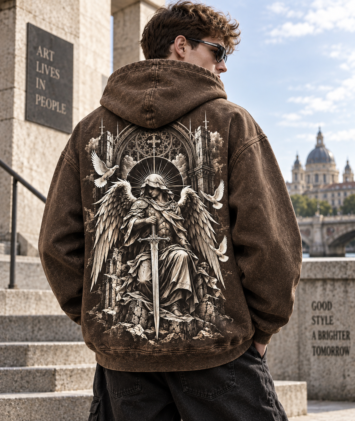 Gothic Guardian Oversized Hoodie