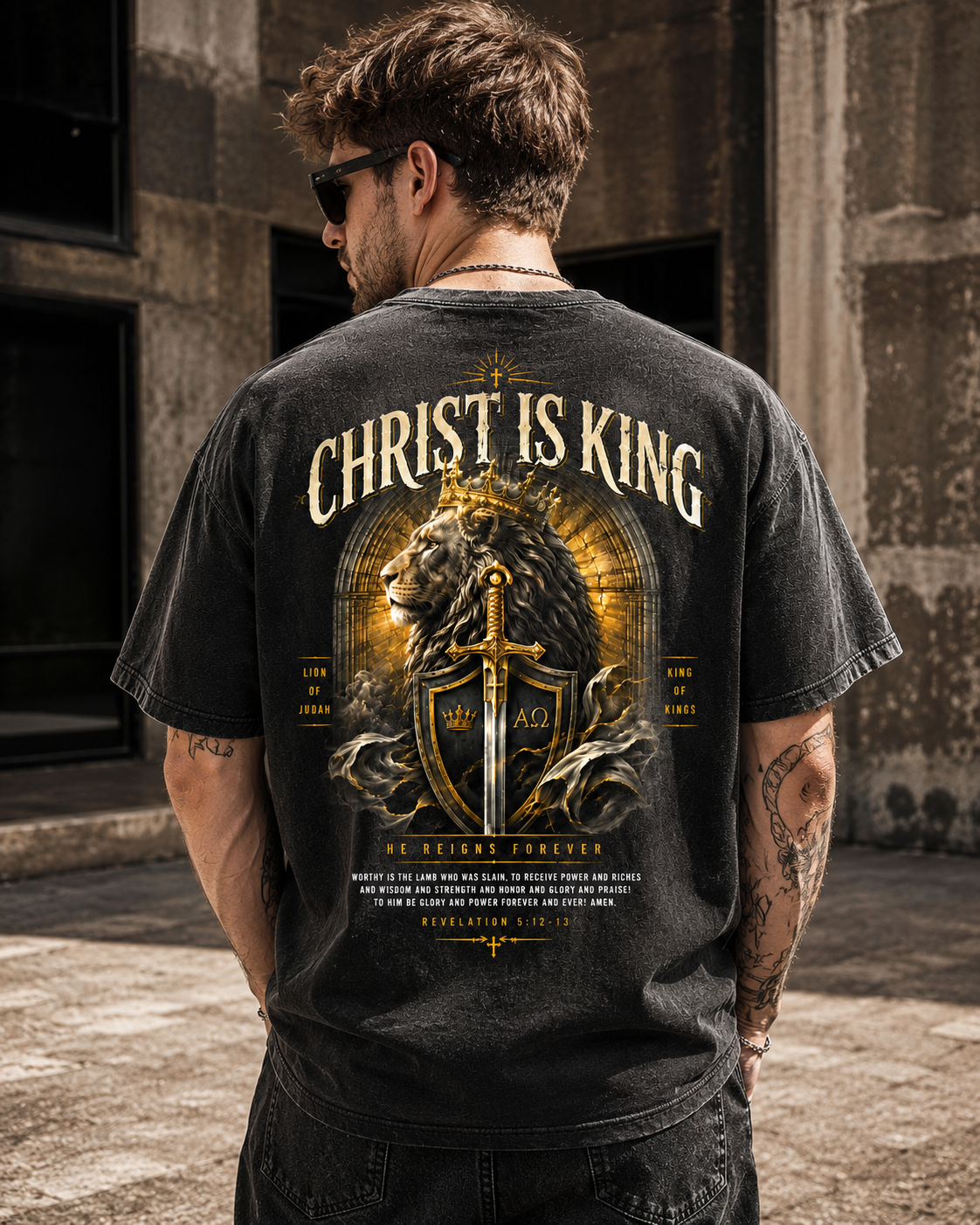Christ Is King Vintage Washed Tee