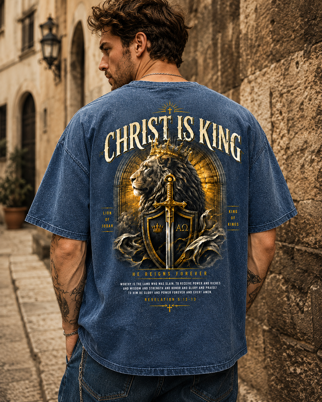 Christ Is King Vintage Washed Tee
