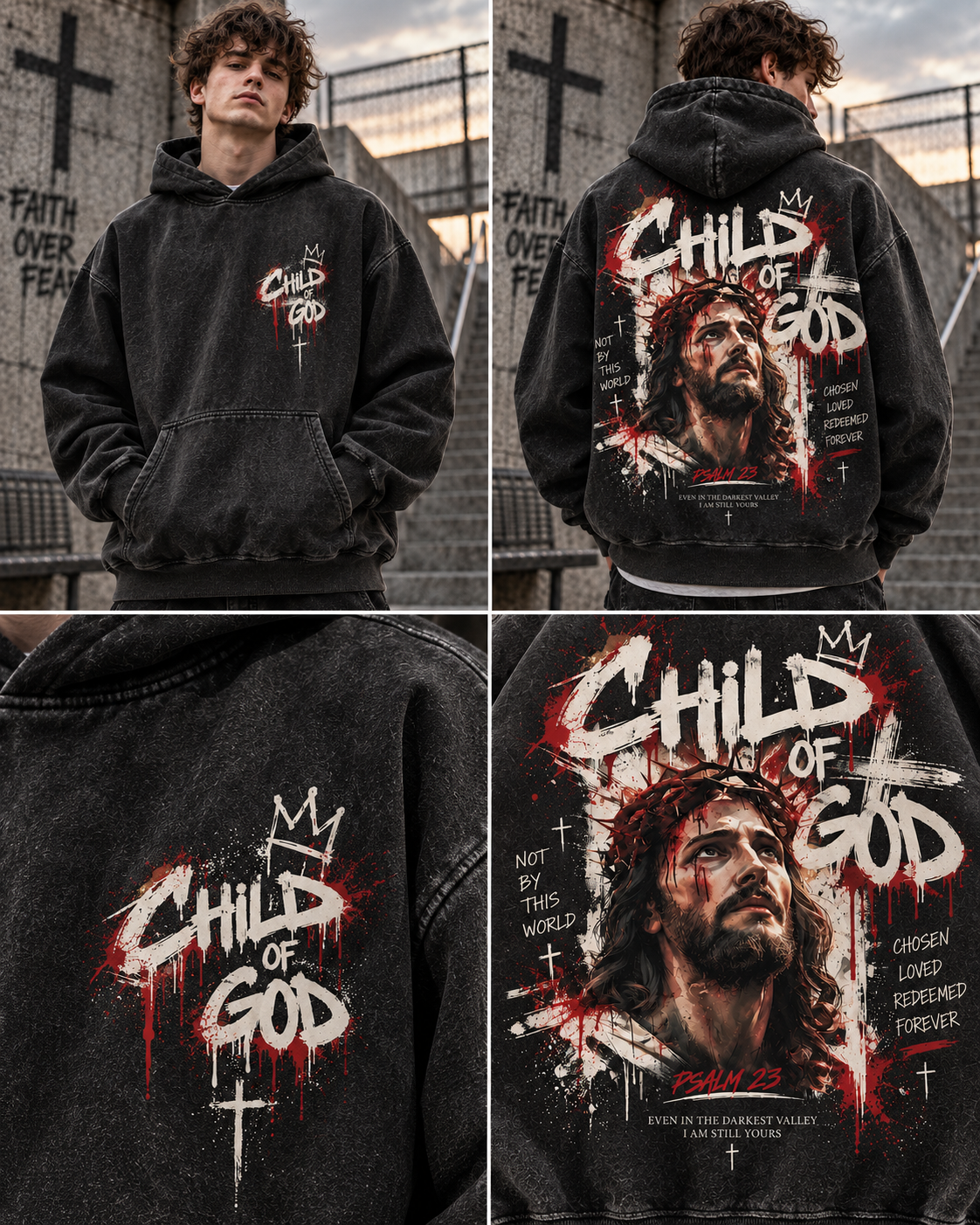 Child of God Vintage Hoodie – Faith Streetwear