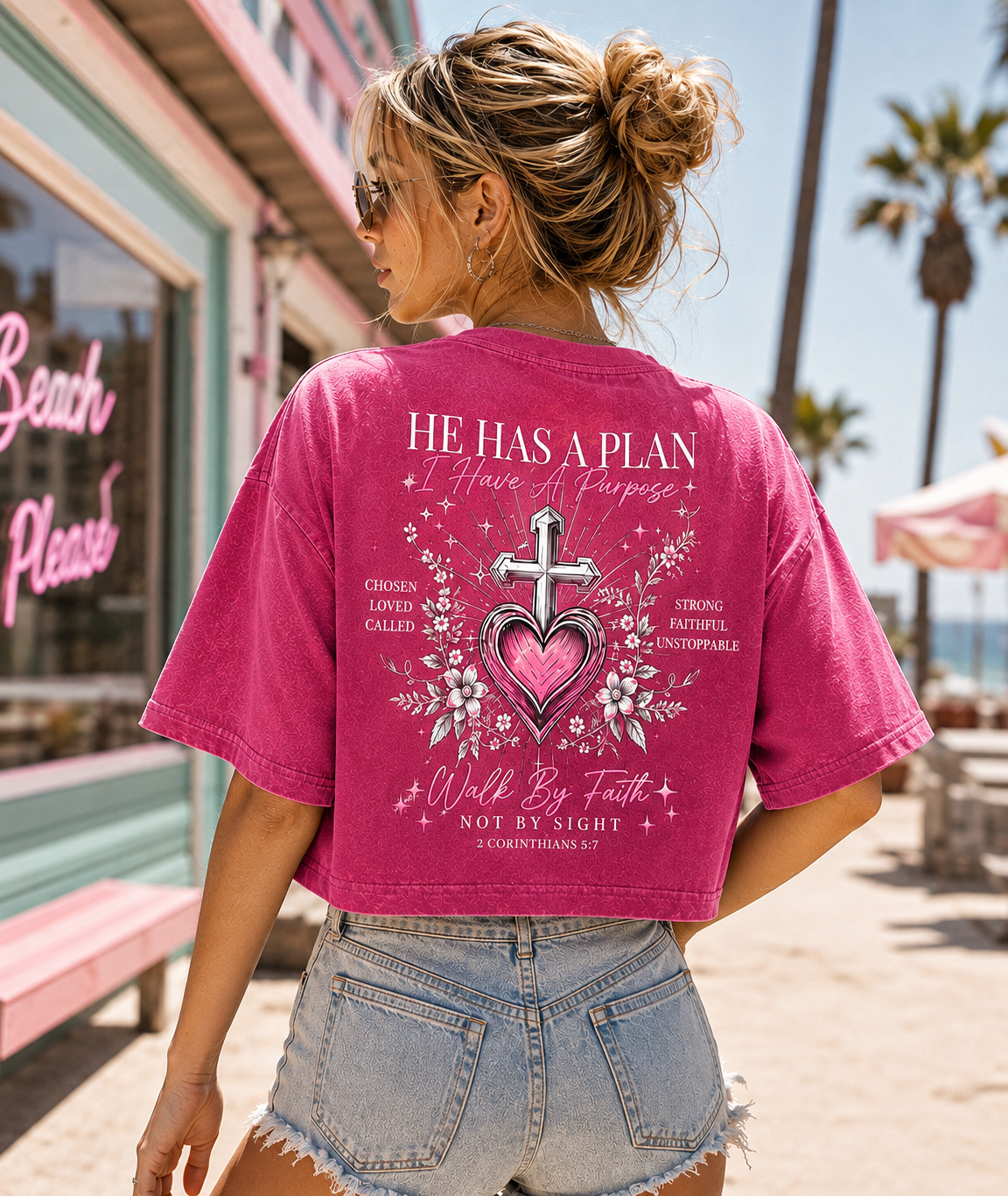 Faith Over Fear – He Has a Plan Crop Top