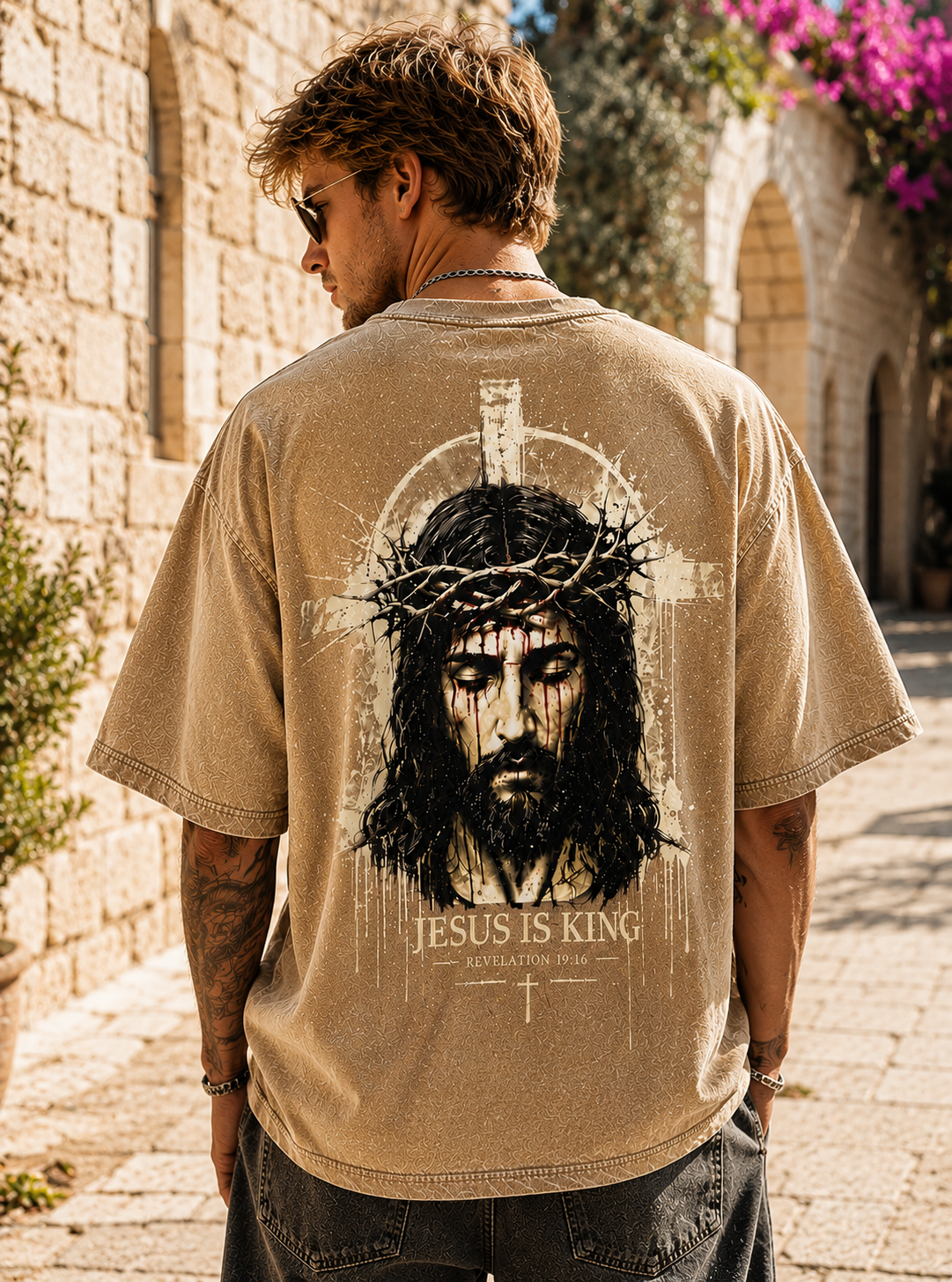 Jesus Is King – Vintage Olive Tee