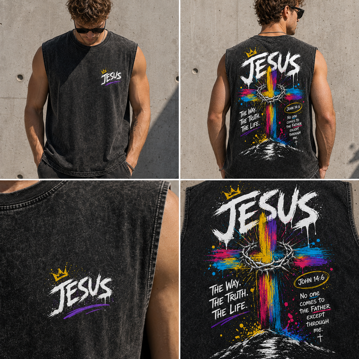 Jesus Vintage Washed Tee – Faith Streetwear