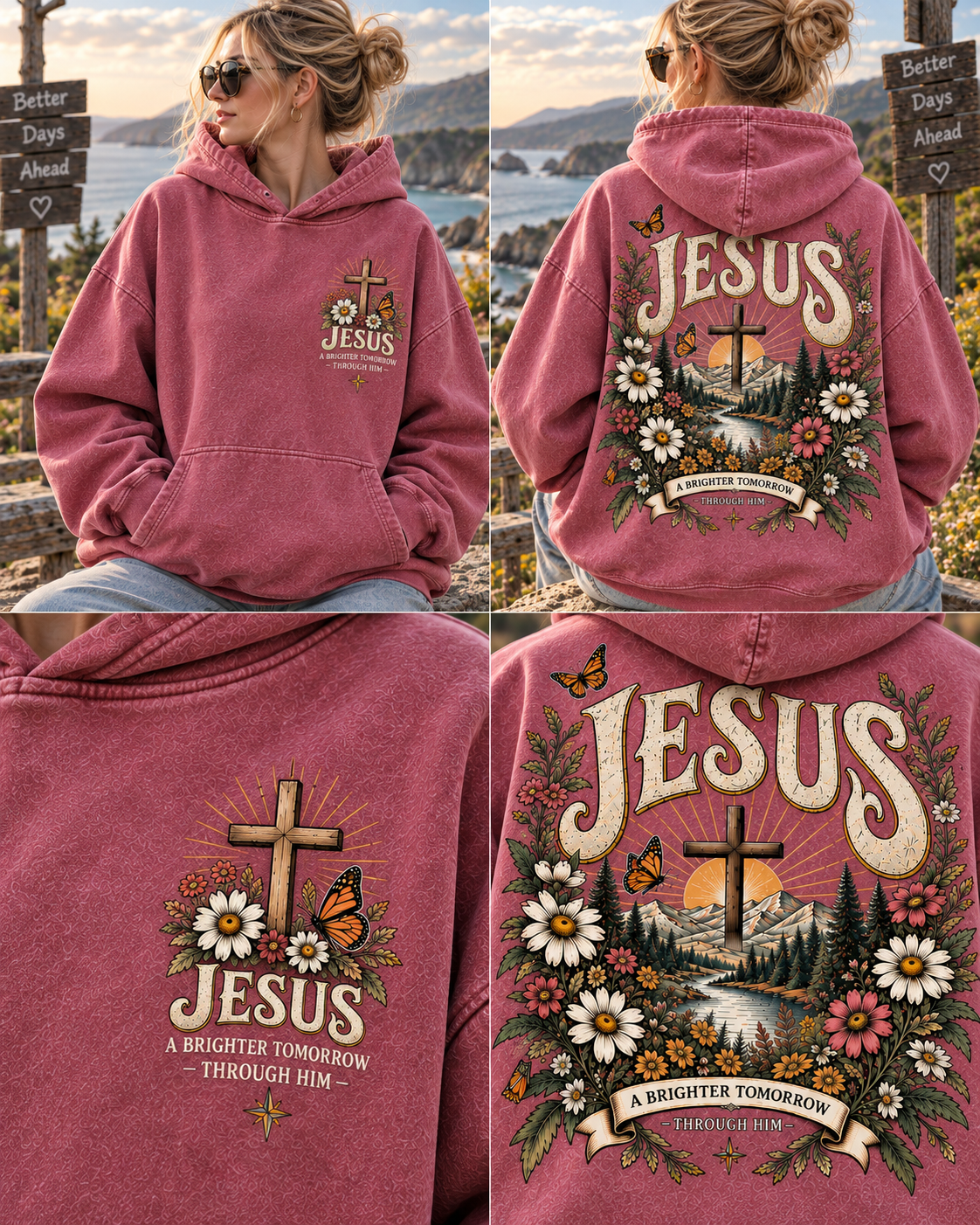Jesus Vintage Wildflower Hoodie – A Brighter Tomorrow