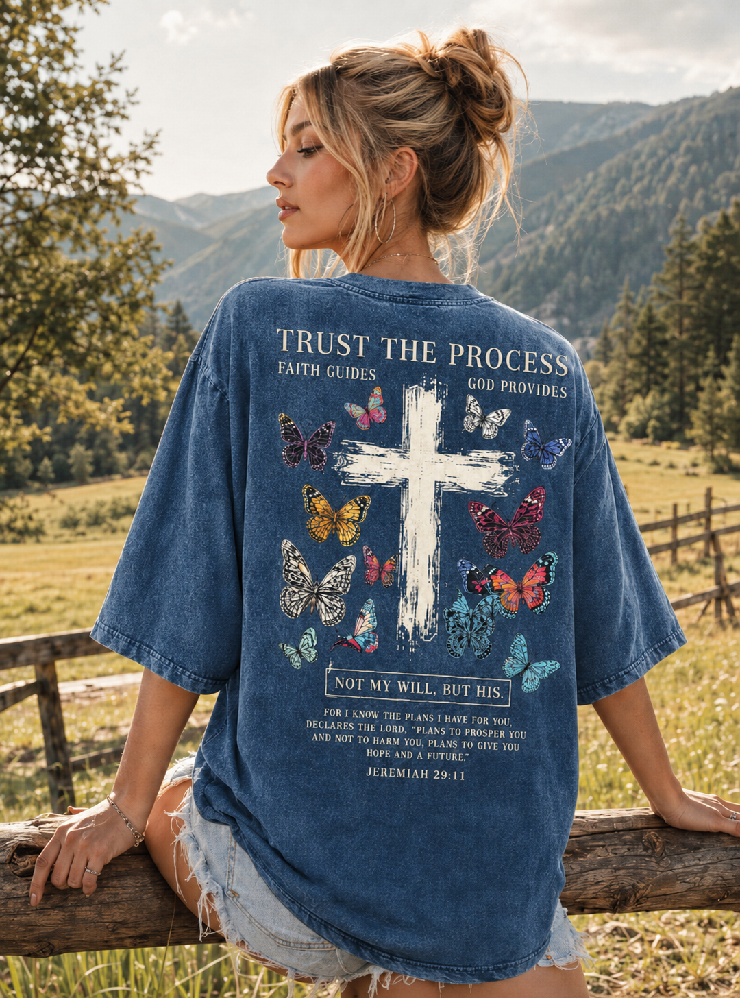 Trust The Process Butterfly Cross Tee