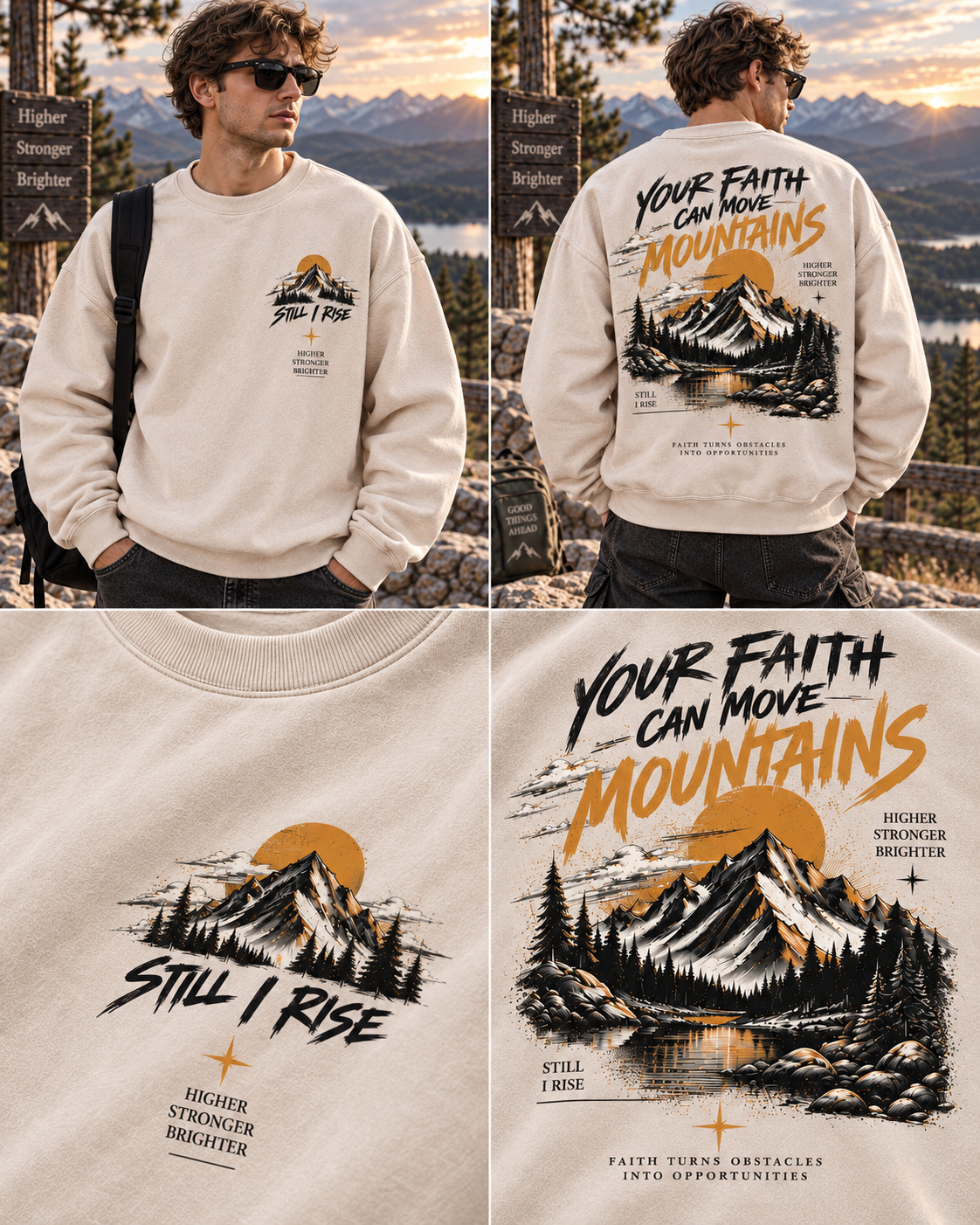 Faith Over Mountains – Vintage Outdoor Sweatshirt