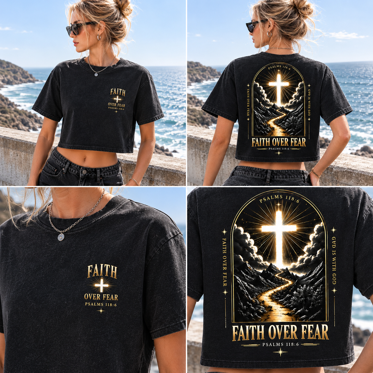 Faith Over Fear – Vintage Faith Crop Top