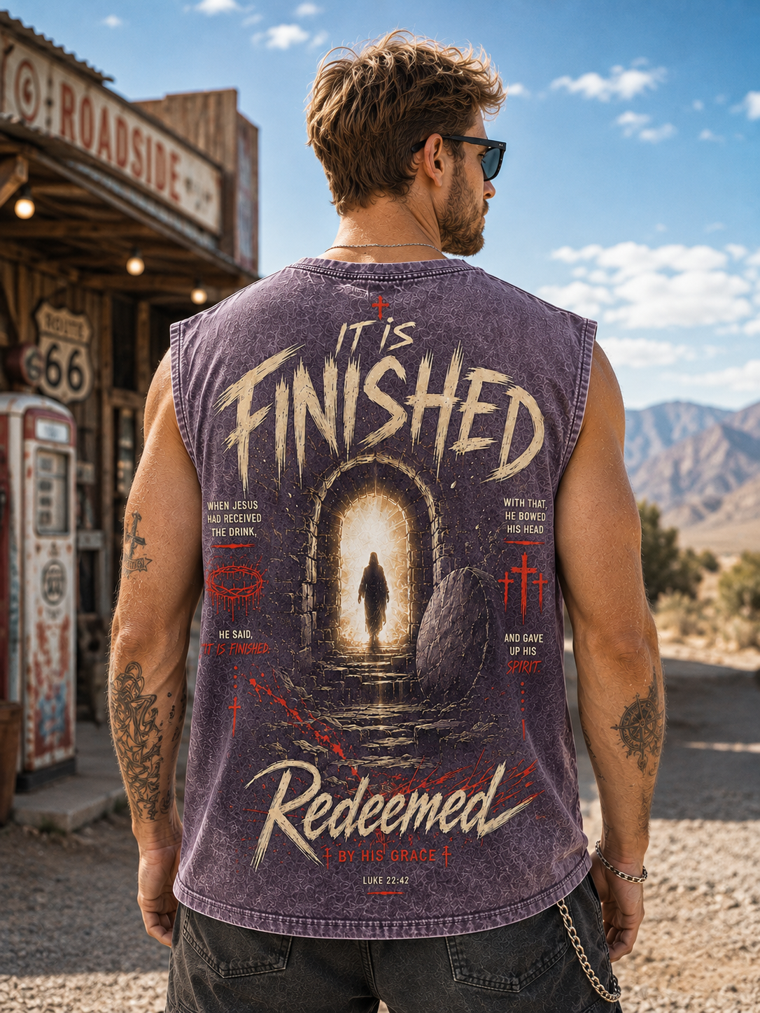 Redeemed by His Grace – Vintage Washed Black Tee