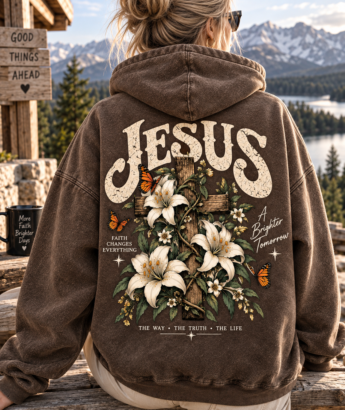 Jesus Floral Faith Hoodie – Vintage Christian Design